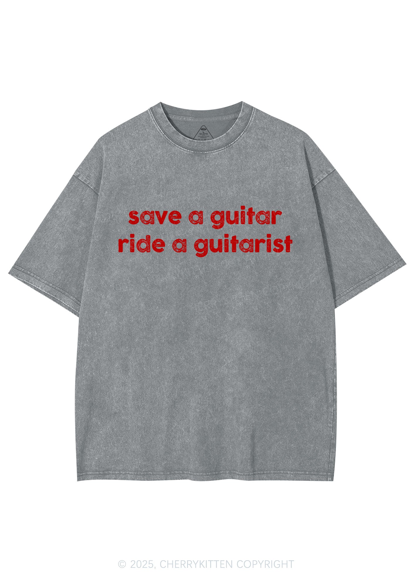 Ride A Guitarist Y2K Shirts Washed Tee Cherrykitten
