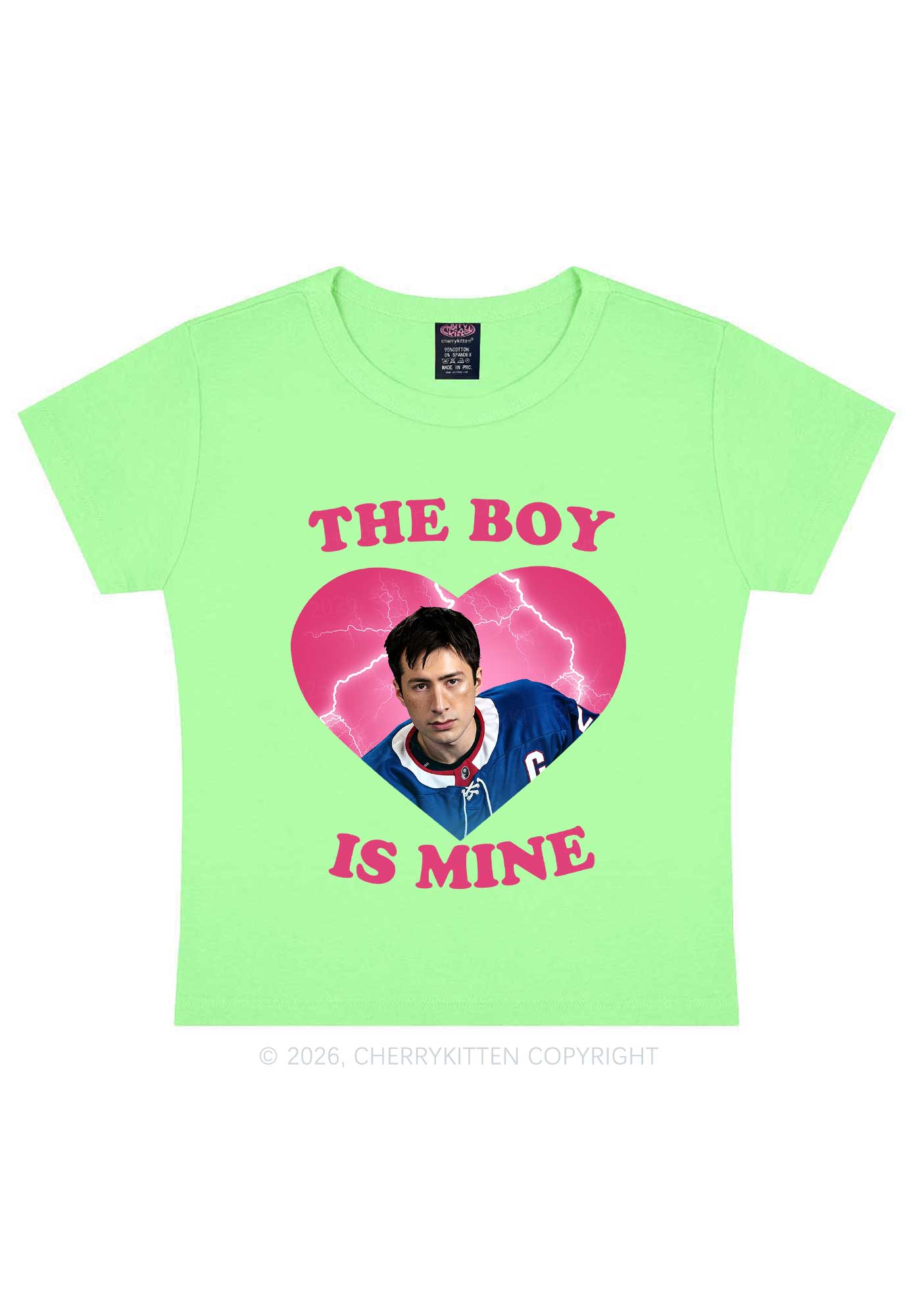 The Boy Is Mine HR Y2K Baby Tee Cherrykitten