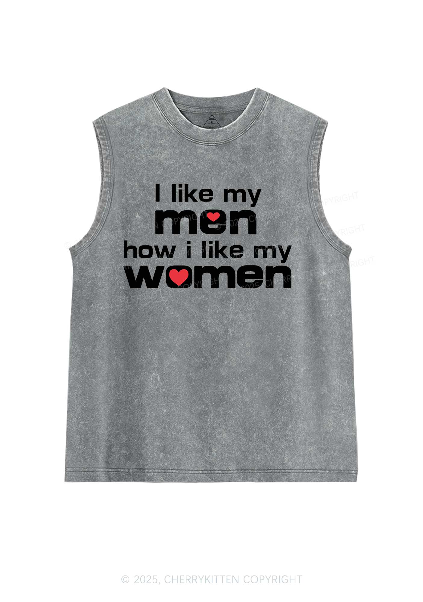 I Like My Men Pride Y2K Washed Muscle Tank Cherrykitten