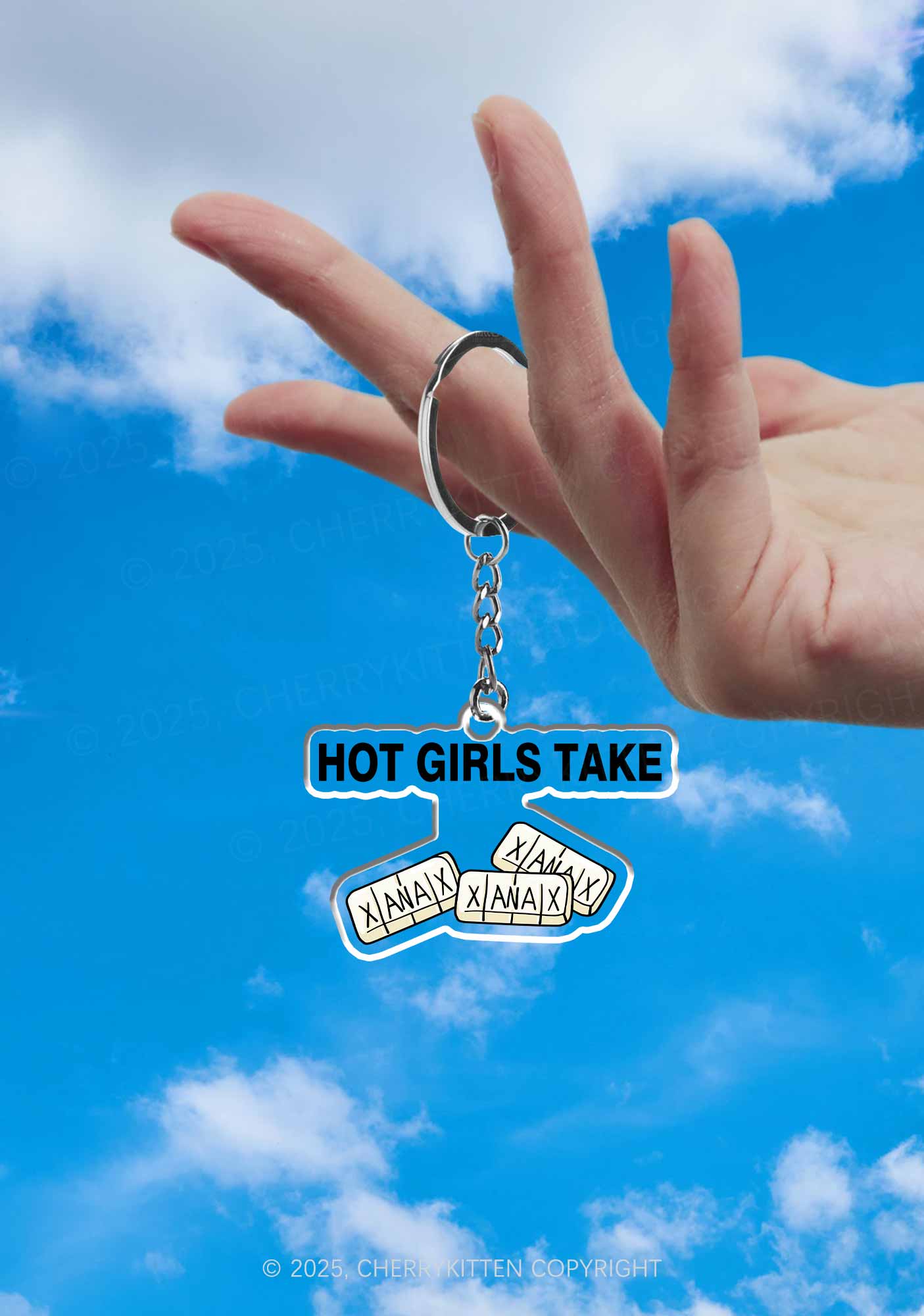 Hot Girls Take Xanax 1Pc Y2K Keychain Cherrykitten