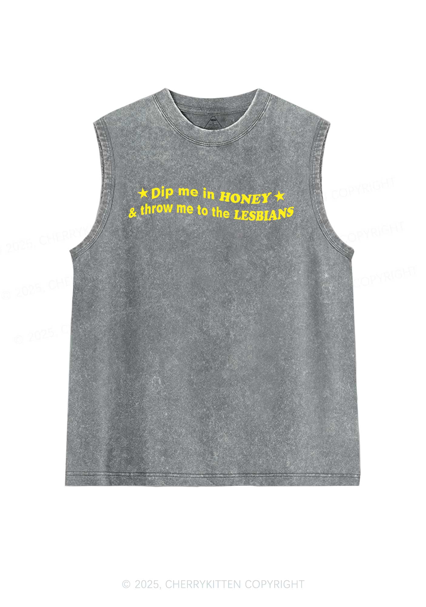 Honey Lesbians Pride Y2K Washed Muscle Tank Cherrykitten