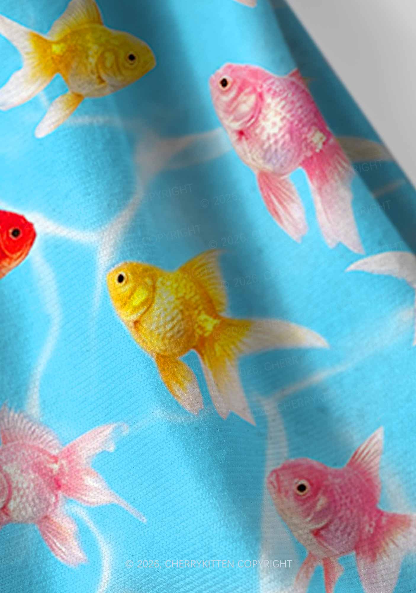Water Ripple Goldfish Y2K Print Headband Cherrykitten