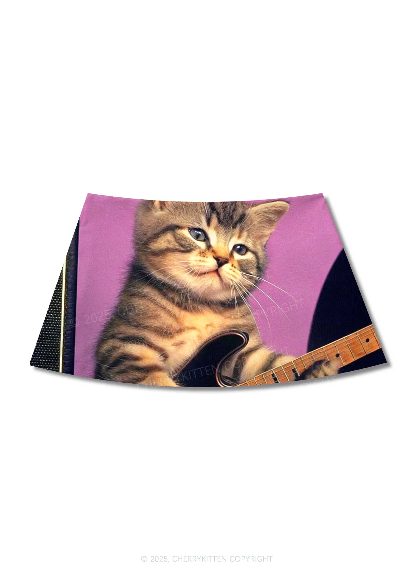 Rock Kitten Y2K Print Mini Skirt Cherrykitten
