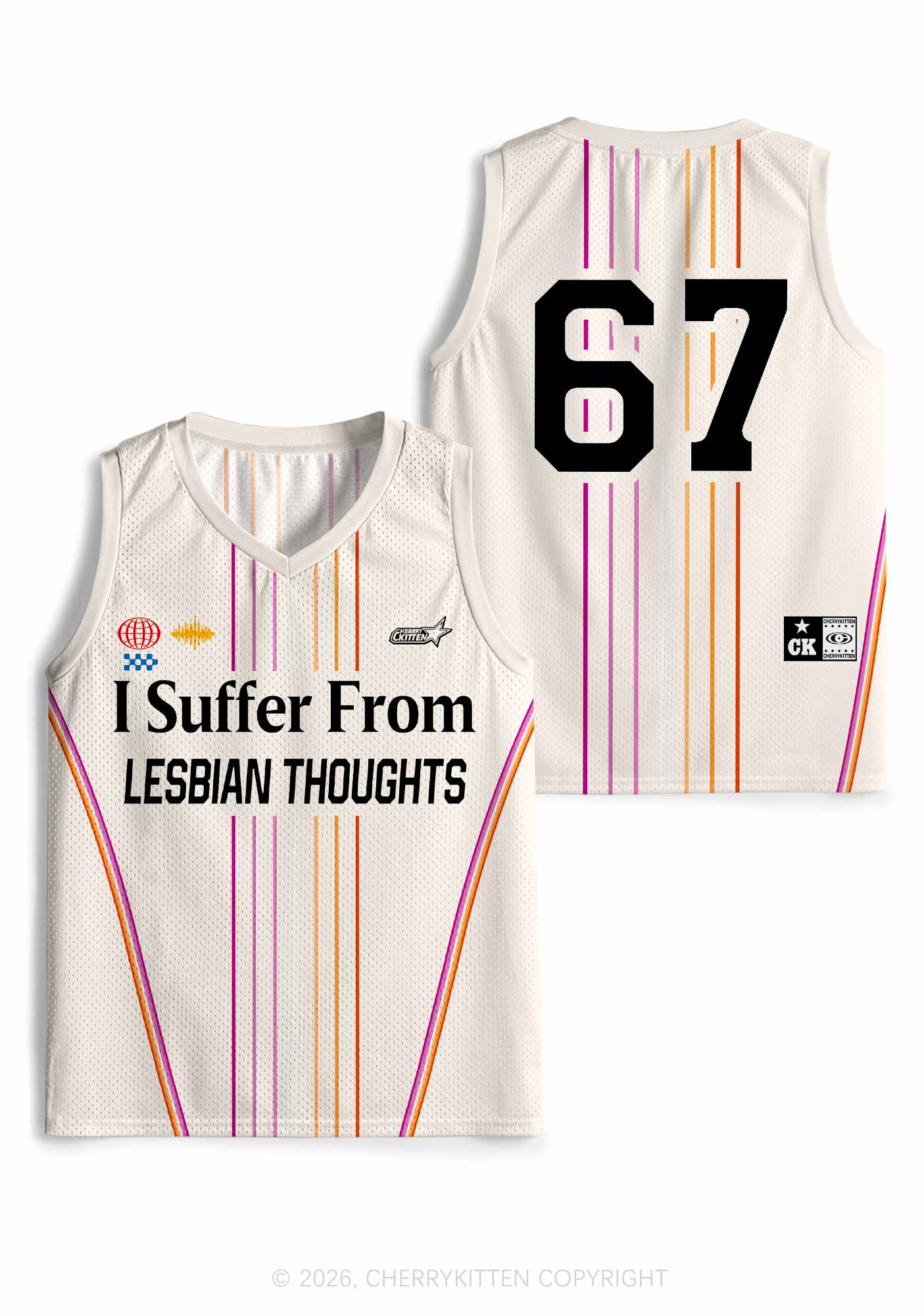 I Suffer From Lesbian Thoughts Pride Y2K Sport Jersey Tank Cherrykitten
