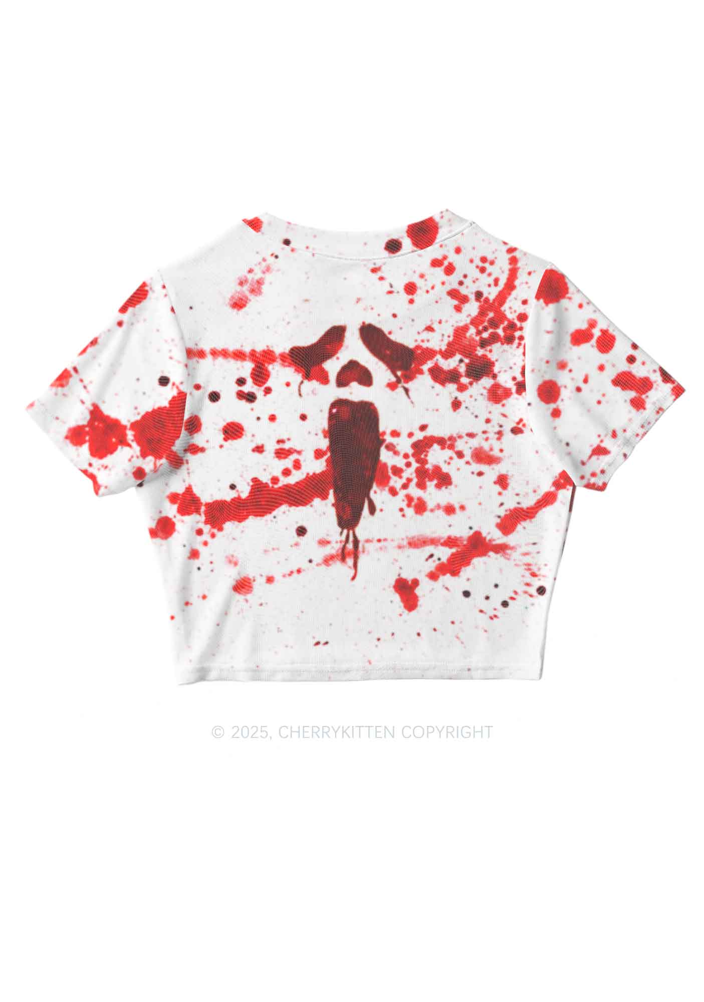 Halloween Bloody Ghost Y2K Mesh Crop Top Cherrykitten