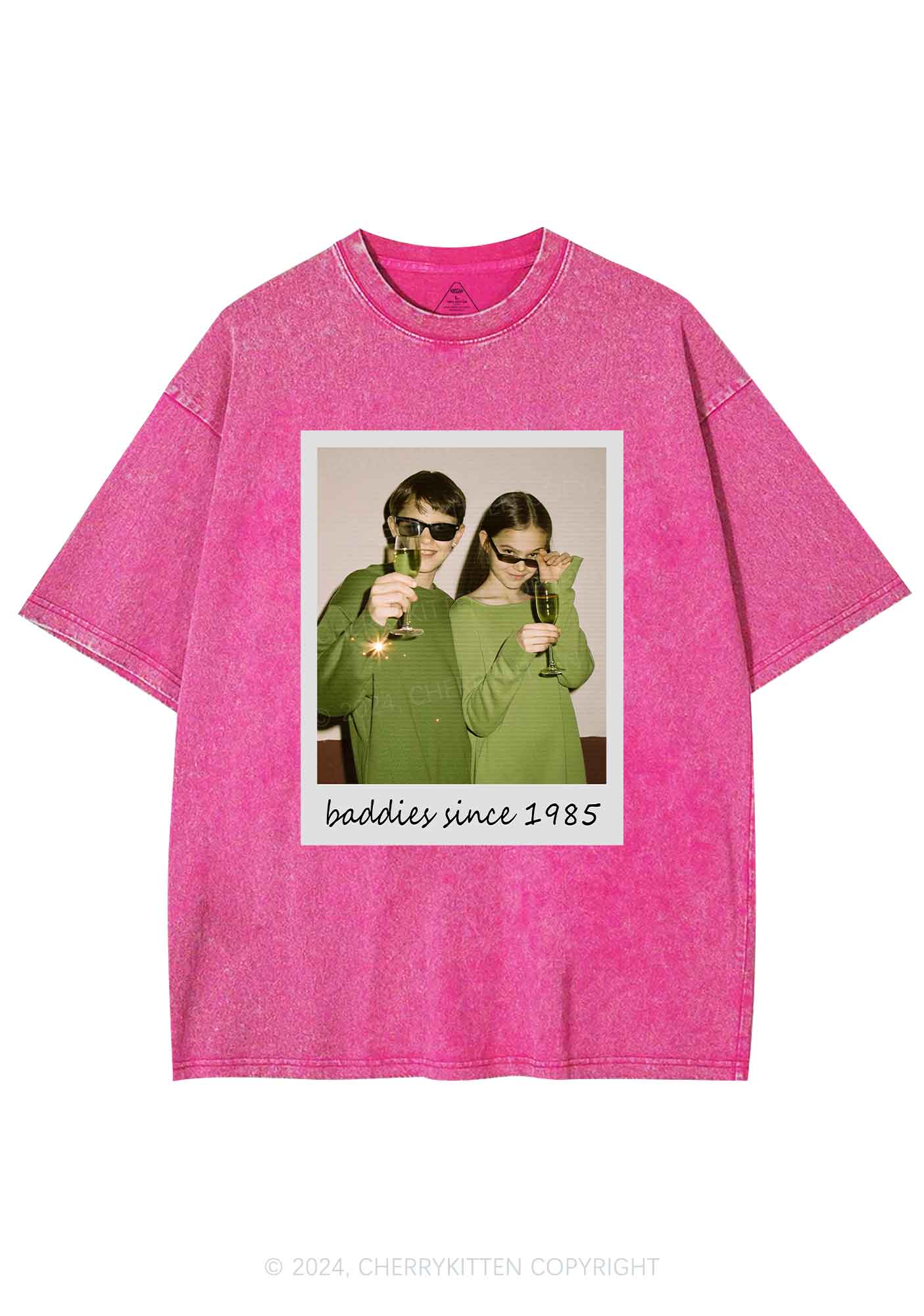 Baddies Since Y2K Valentine's Day Washed Tee Cherrykitten