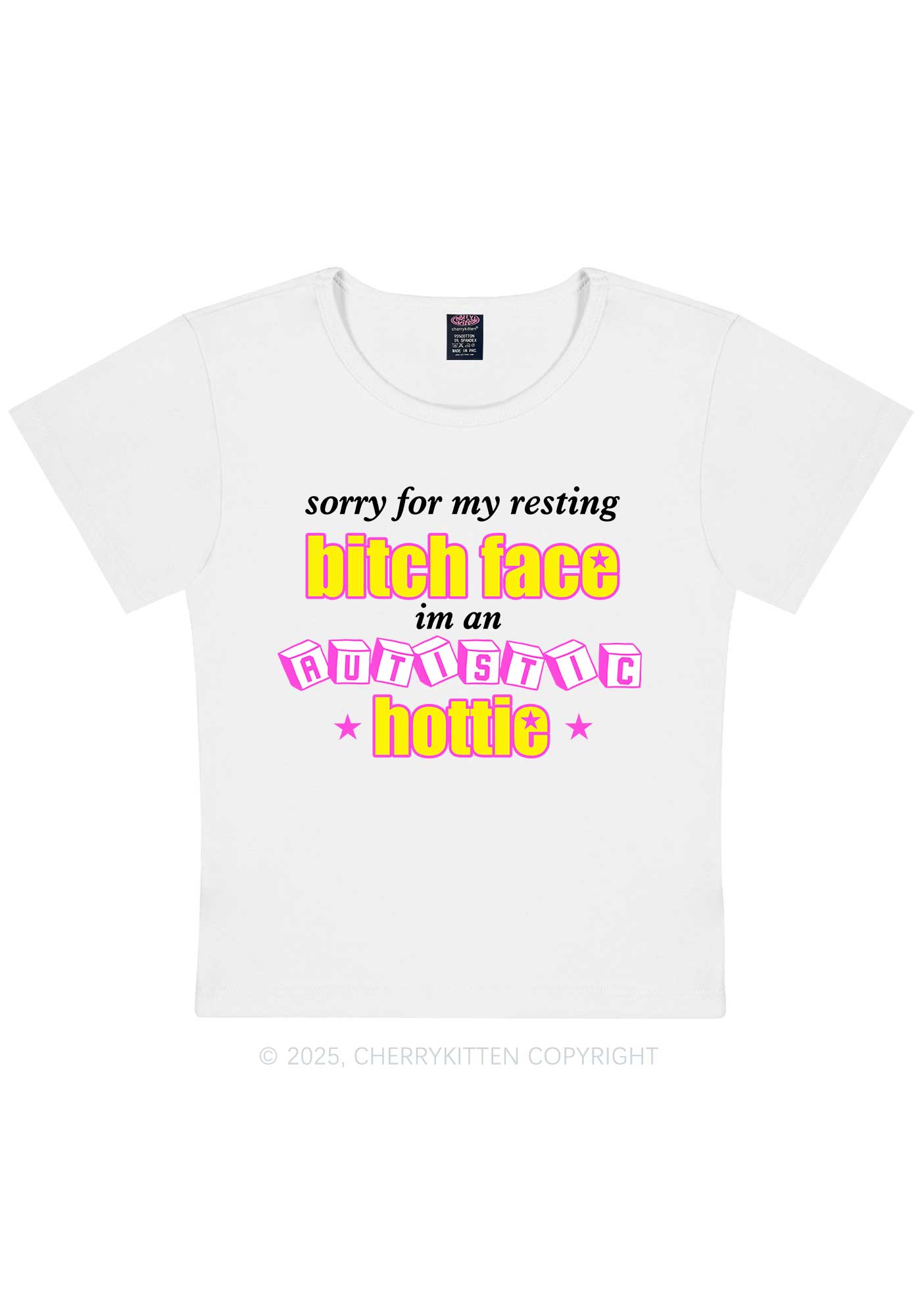 Autistic Hottie Y2K Baby Tee Cherrykitten