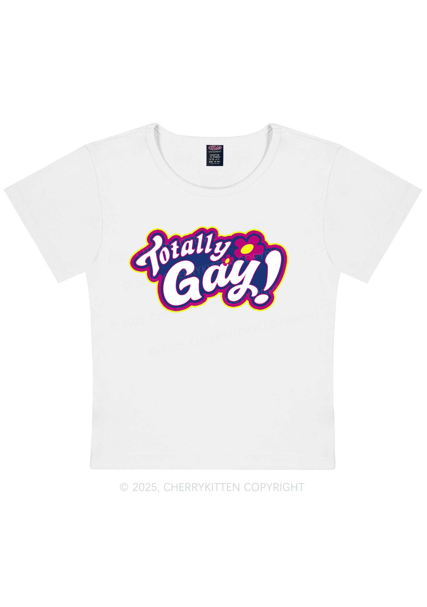Totally Gay Pride Y2K Baby Tee Cherrykitten