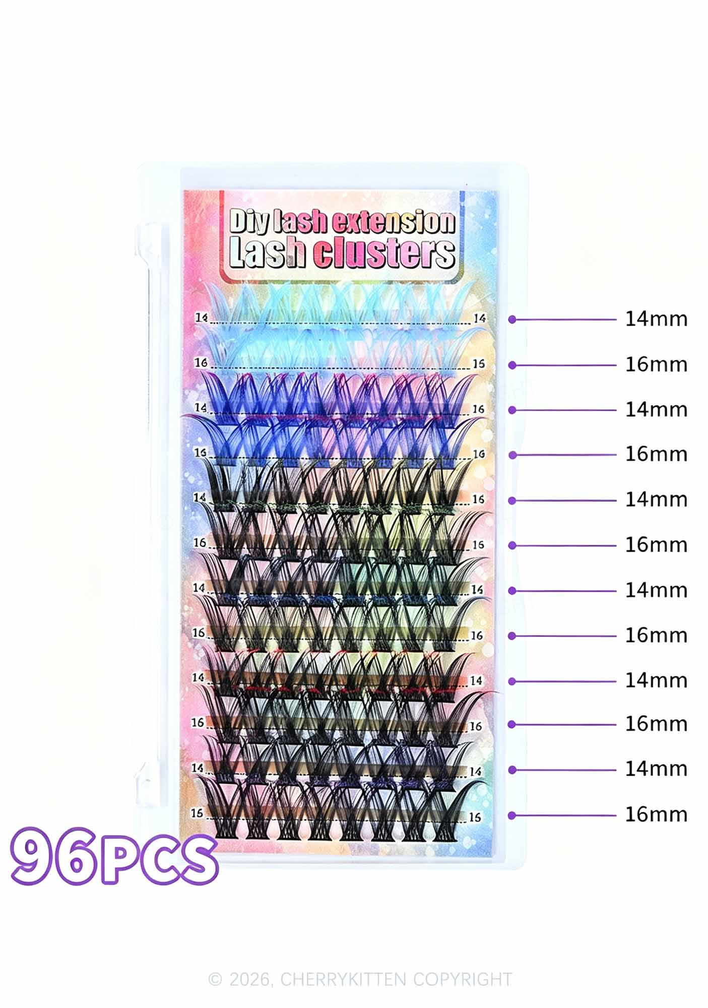 DIY Lash Clusters 96pcs Y2K Individual Eyeslash Extensions Cherrykitten
