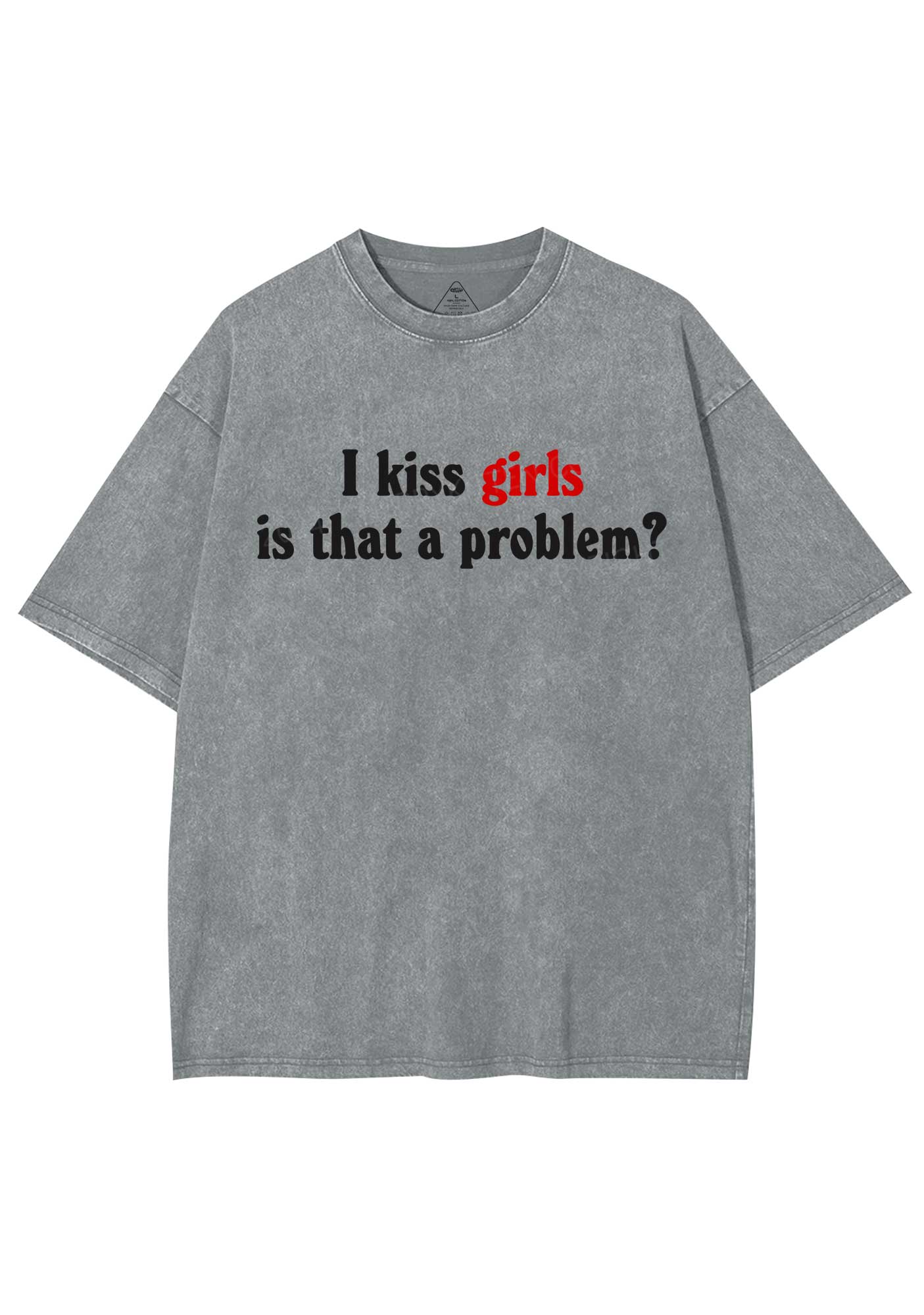 I Kiss Girls Y2K Shirts Washed Tee Cherrykitten