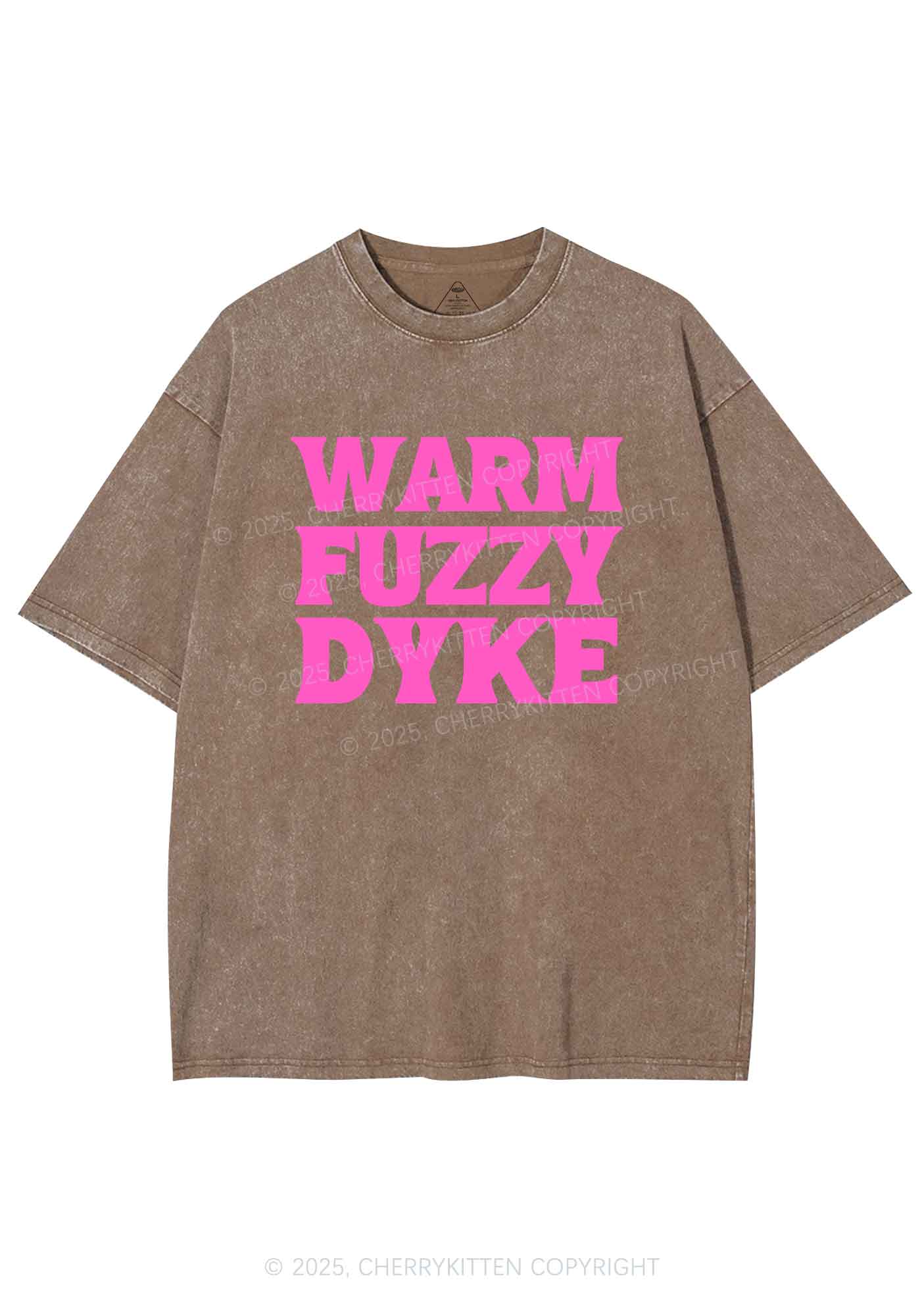 Warm Fuzzy Dyke Y2K Shirts Washed Tee Cherrykitten