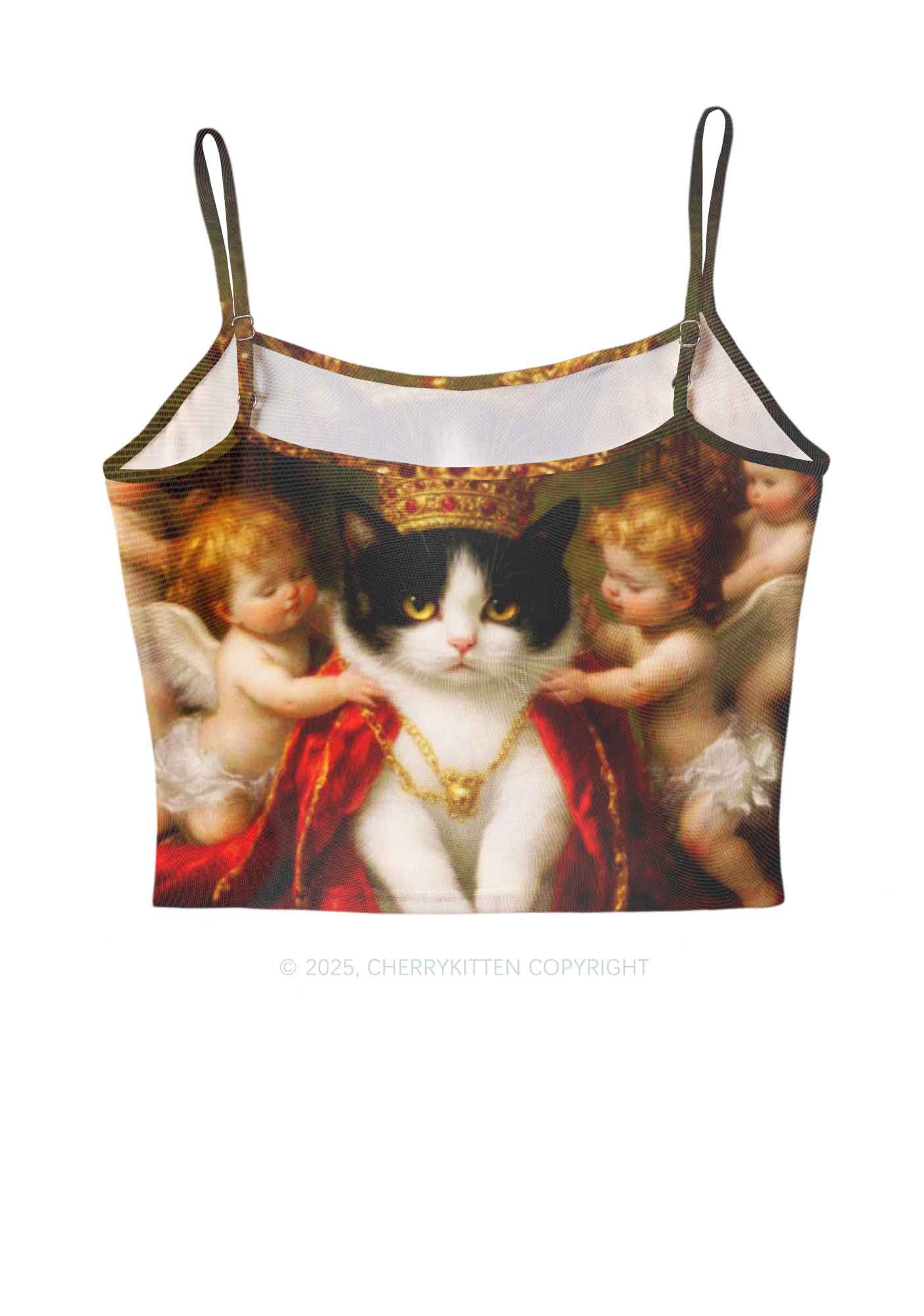 The Cat King And Angels Y2K Mesh Cami Tank Cherrykitten