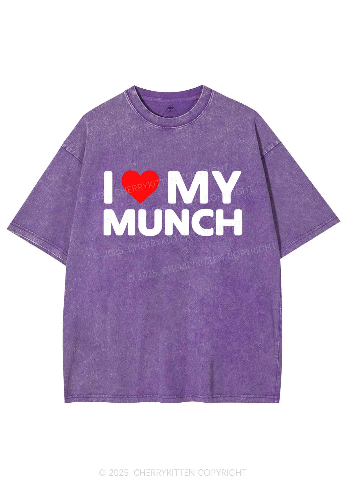 I Love My Munch Y2K Shirts Washed Tee Cherrykitten