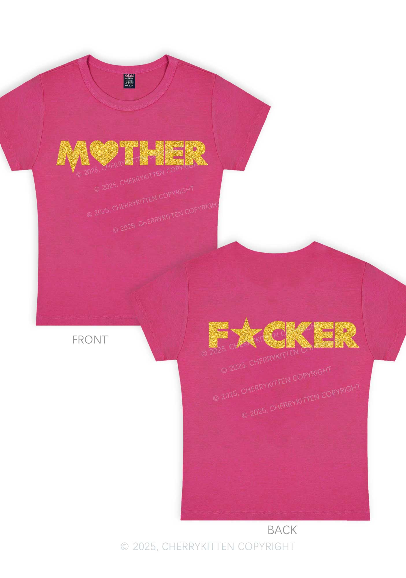 Glitter Motherfxcker Two Sides Y2K Baby Tee Cherrykitten