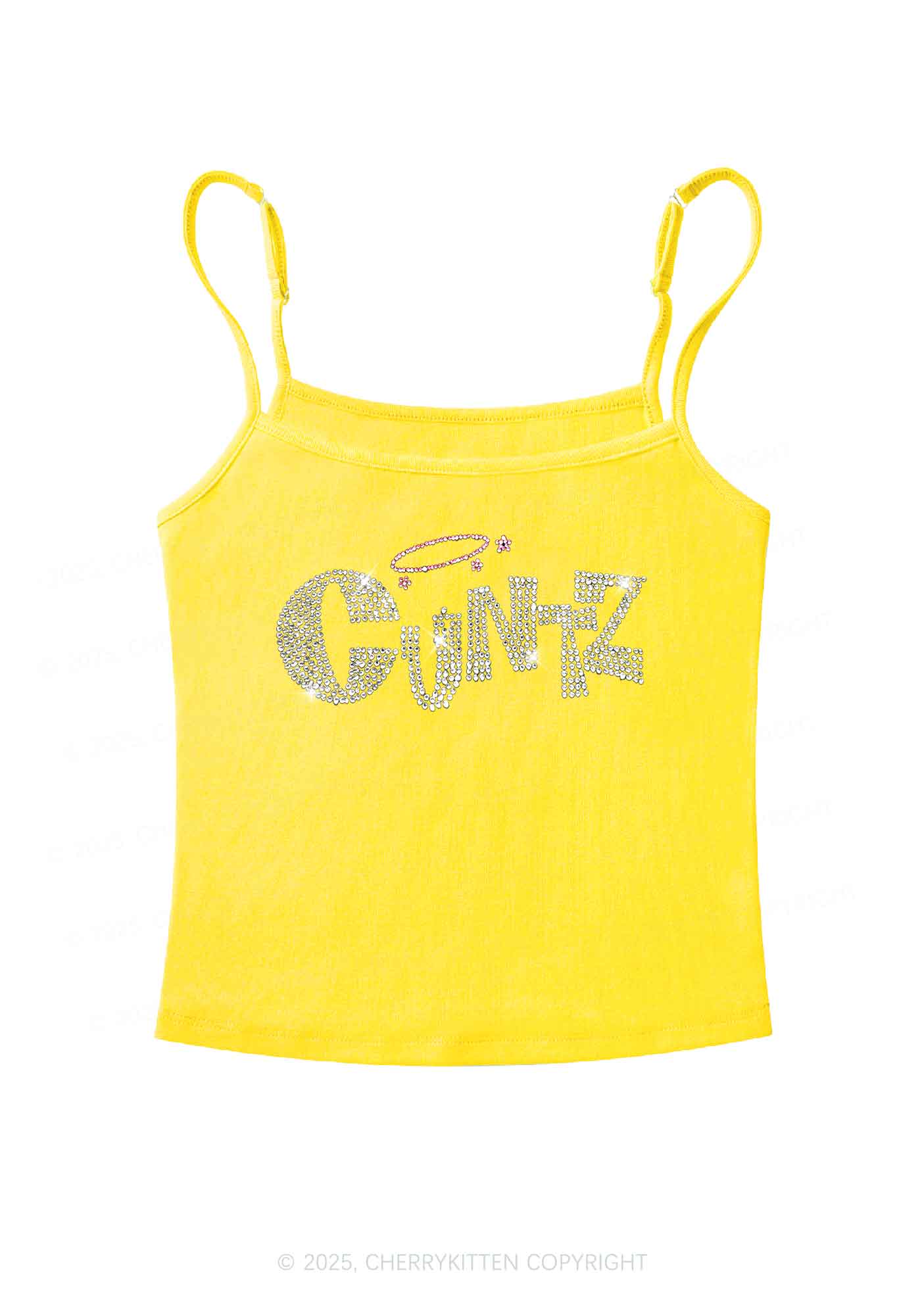 Rhinestone Cxntz Y2K Spaghetti Strap Cami Cherrykitten