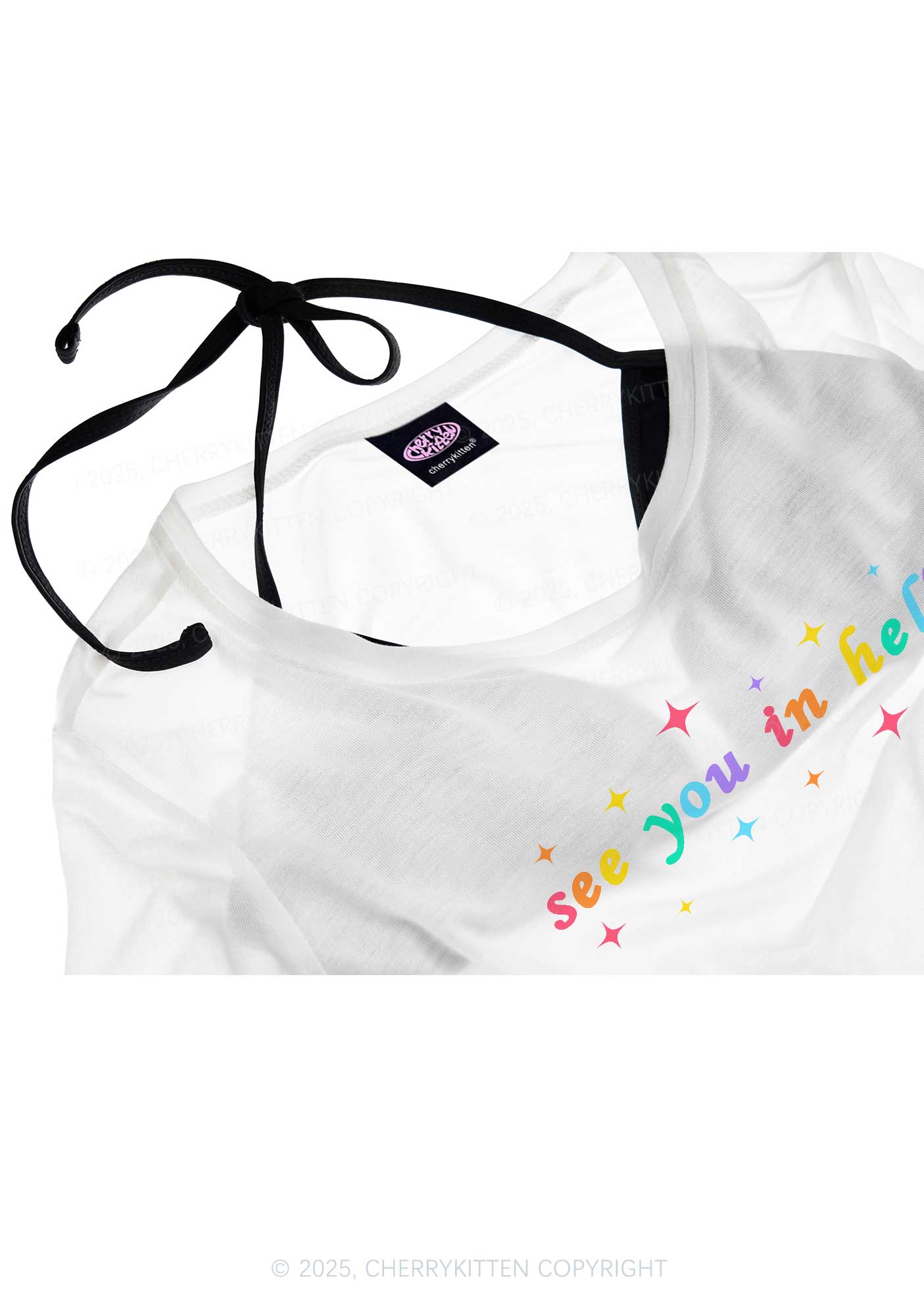 See You In Hell Y2K Sheer Crop Tee Cherrykitten