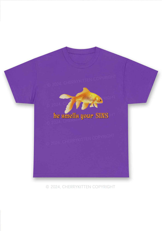 He Smells Your Sins Y2K Chunky Shirt Cherrykitten