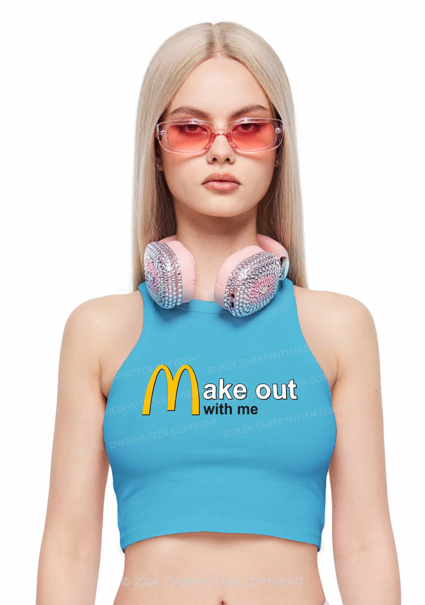 Make Out With Me Y2K Crop Tank Top Cherrykitten