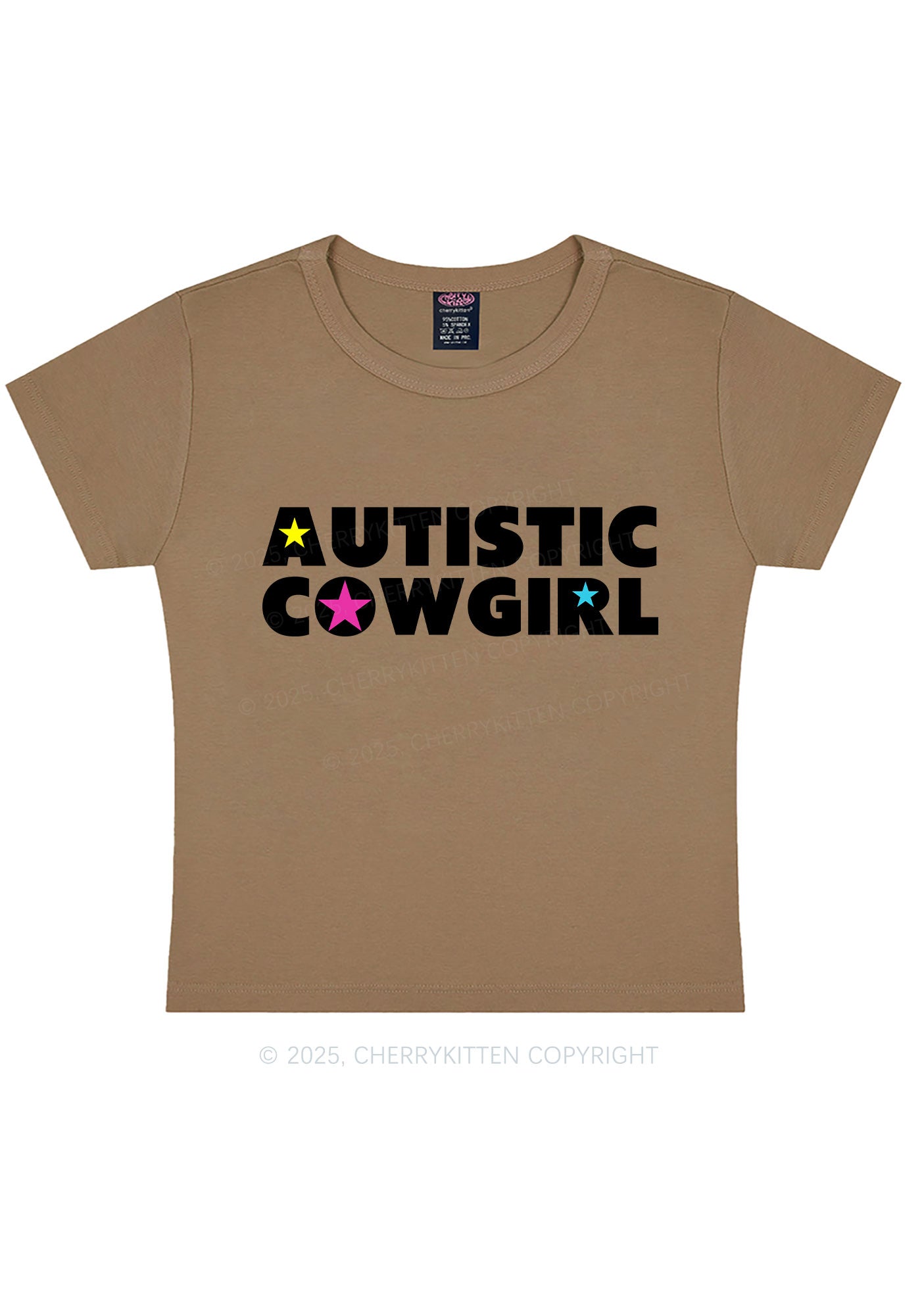 Autistic Cowgirl Y2K Baby Tee Cherrykitten