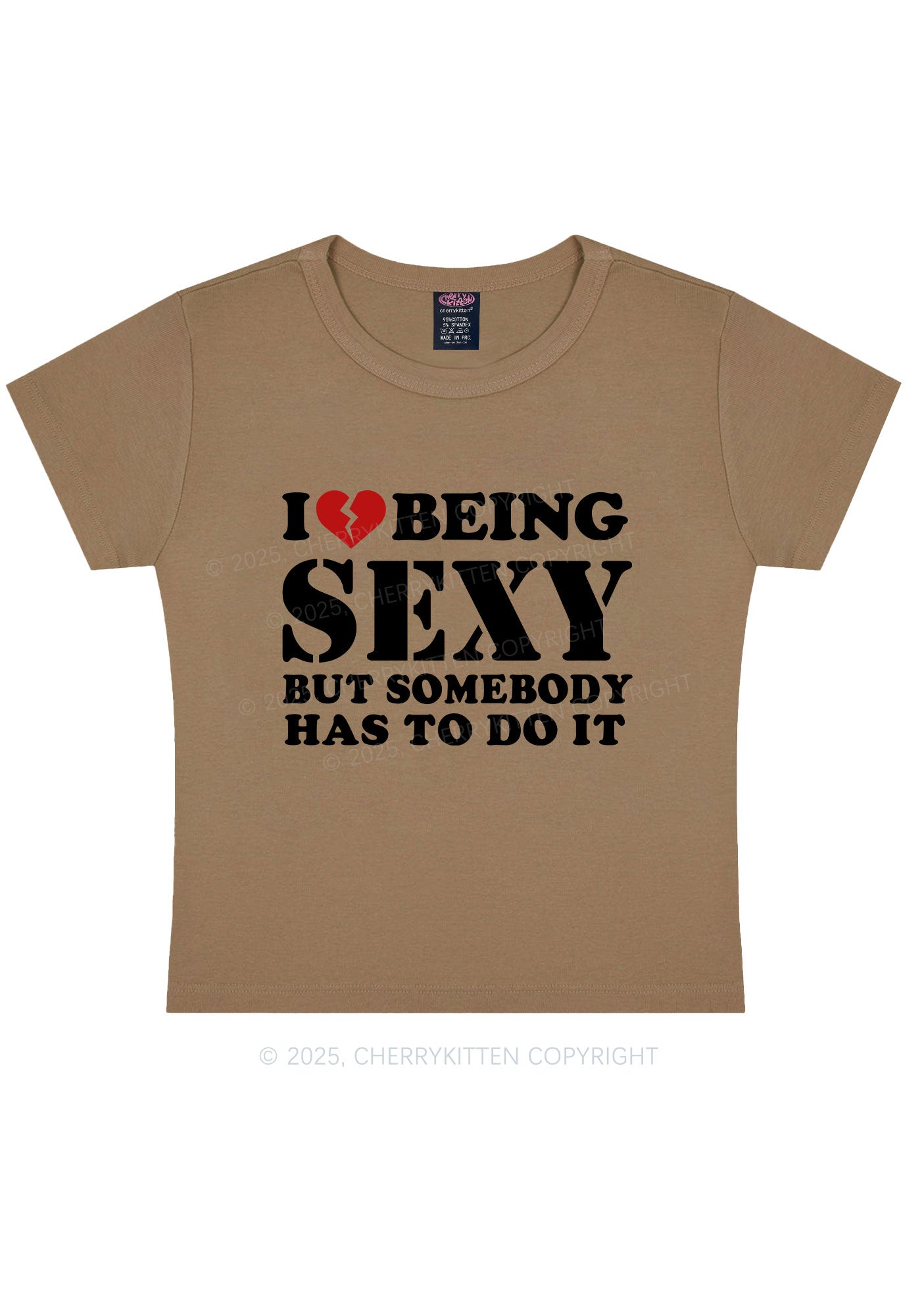 Being Sexy Tough Y2K Baby Tee Cherrykitten