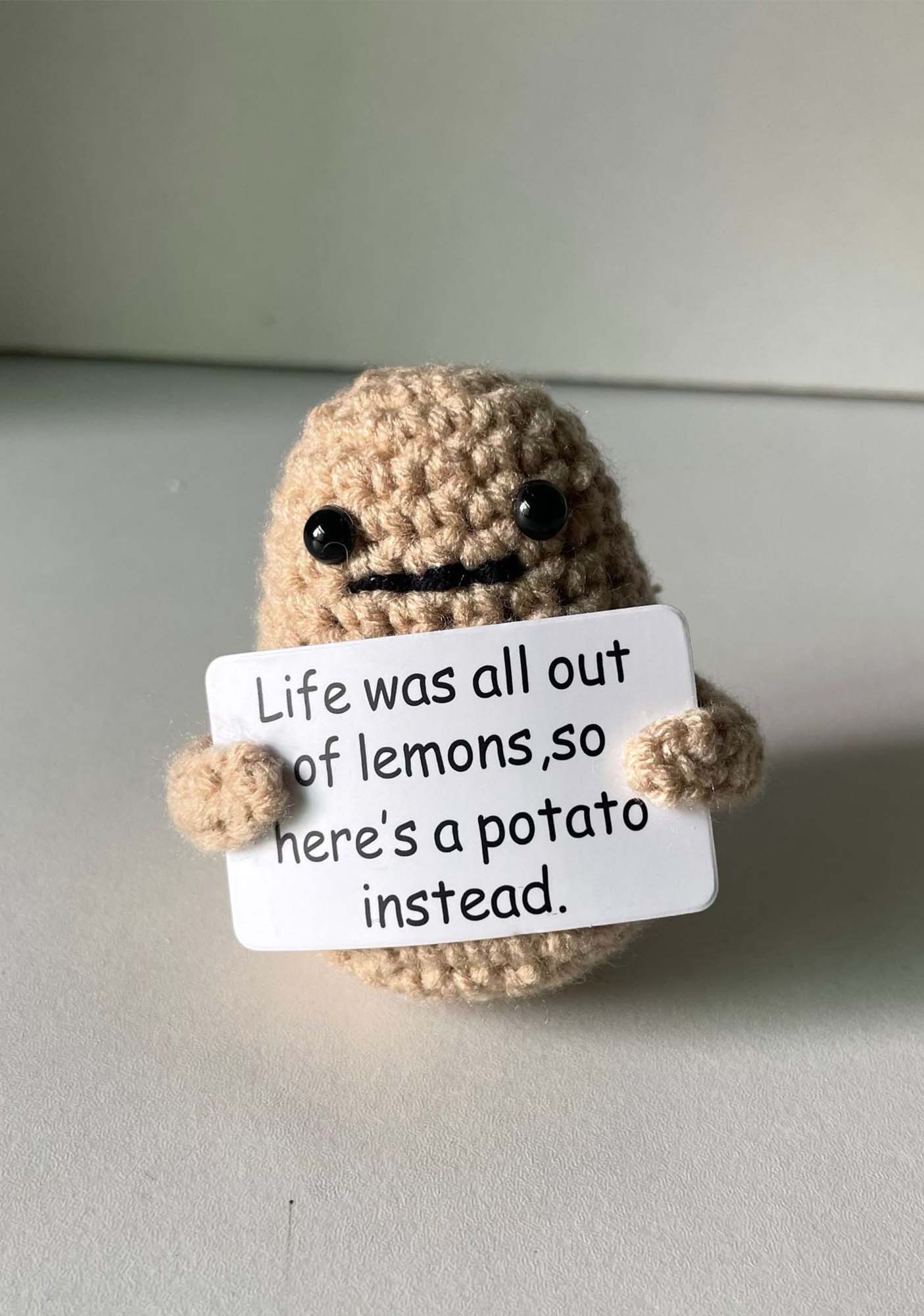 Positive Potato Y2K Handmade Crochet Pendant Cherrykitten