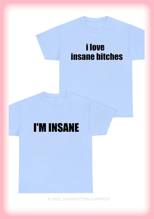 I Love Insane Bxxch Y2K Valentine's Day Chunky Shirt Cherrykitten