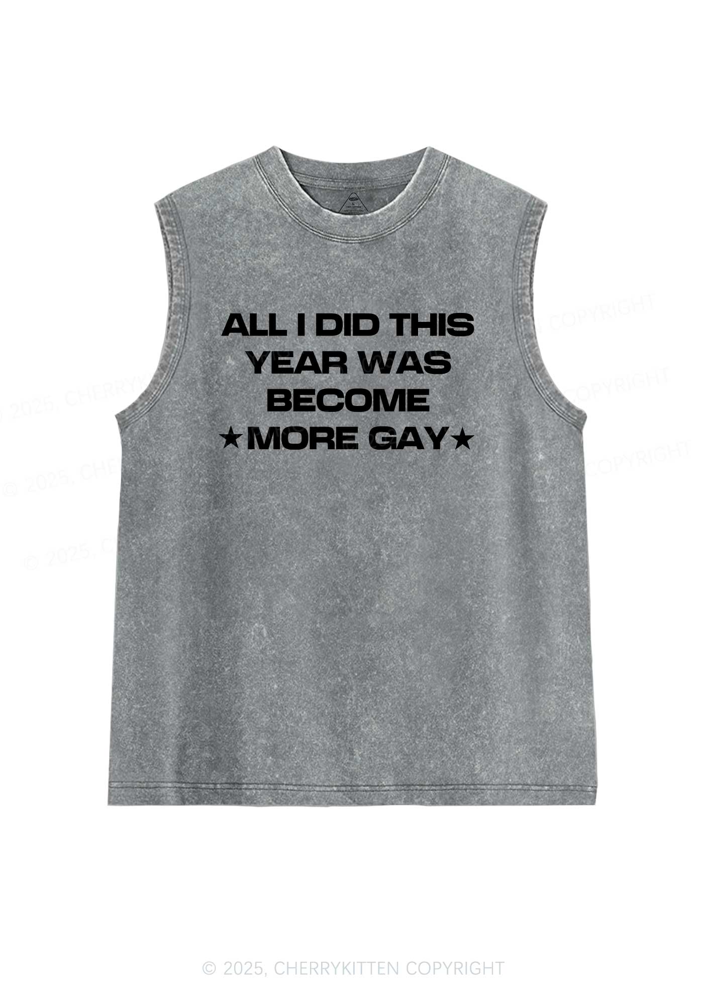 Become More Gay Pride Y2K Washed Muscle Tank Cherrykitten