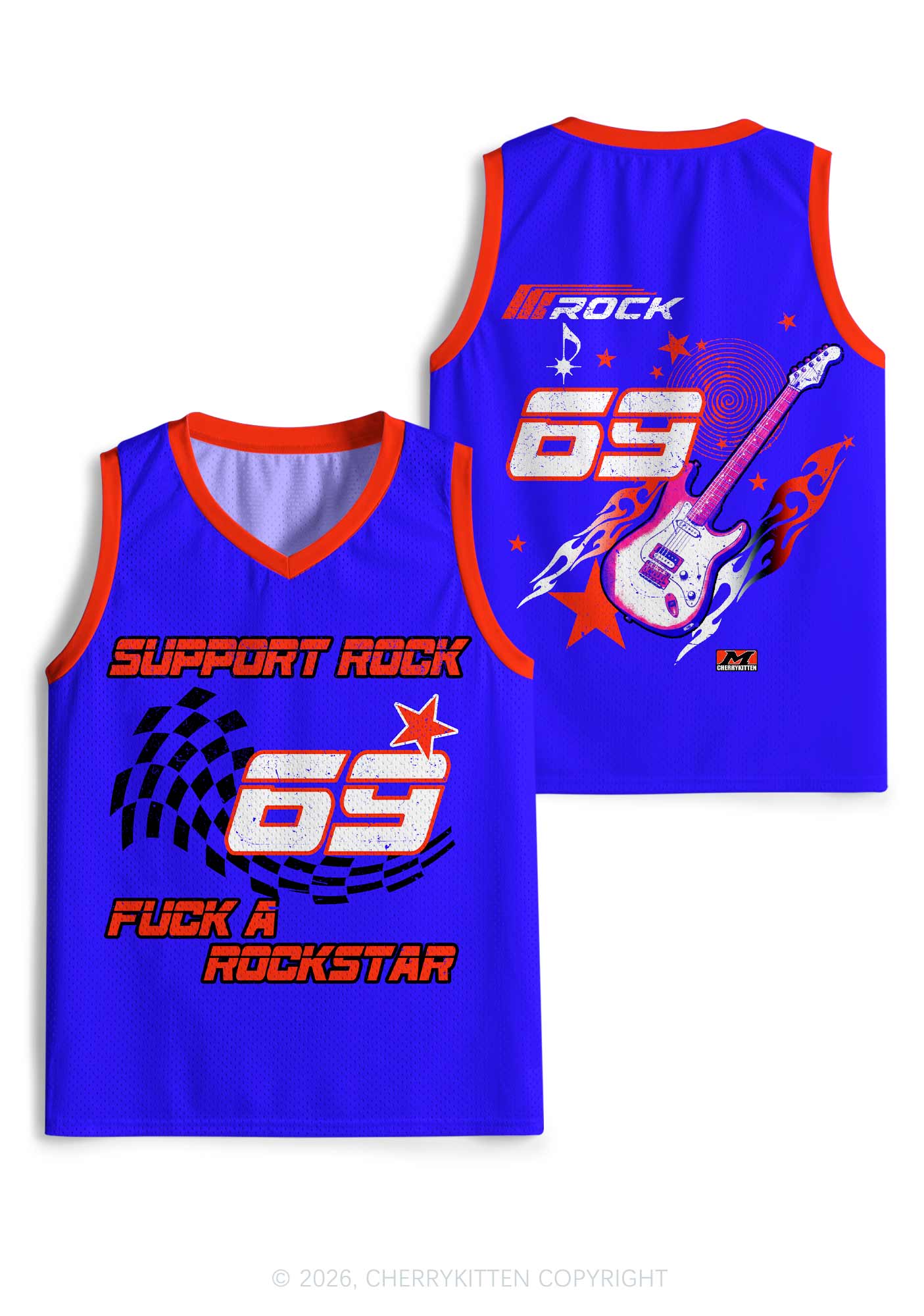 Support Rock Fxxk A Rockstar Y2K Sport Jersey Tank Cherrykitten