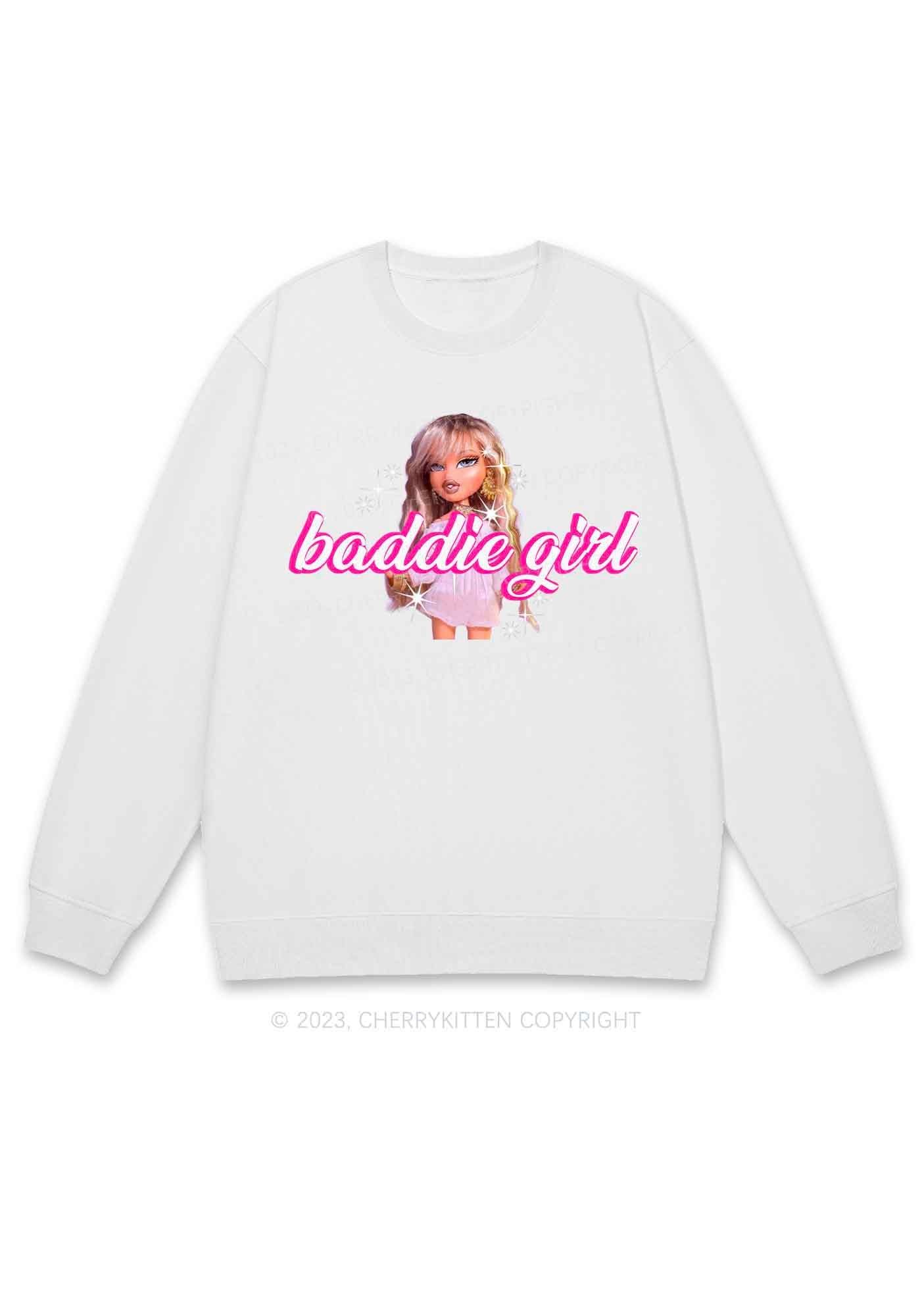 Shiny Baddie Girl Y2K Sweatshirt Cherrykitten