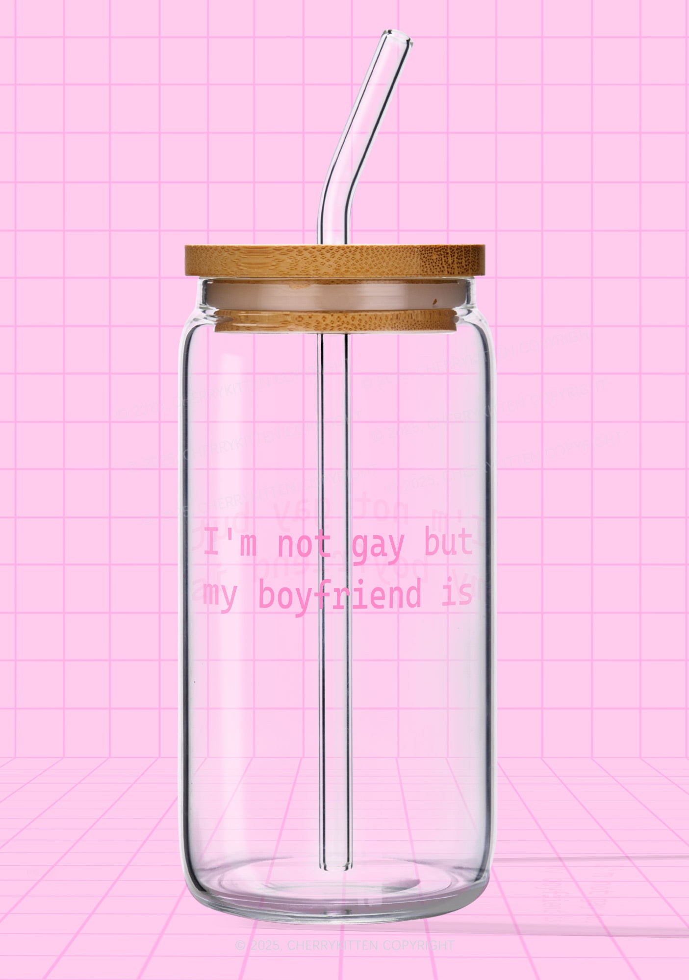 My Boyfriend Is Gay Pride Y2K Printed Glass Cup Cherrykitten