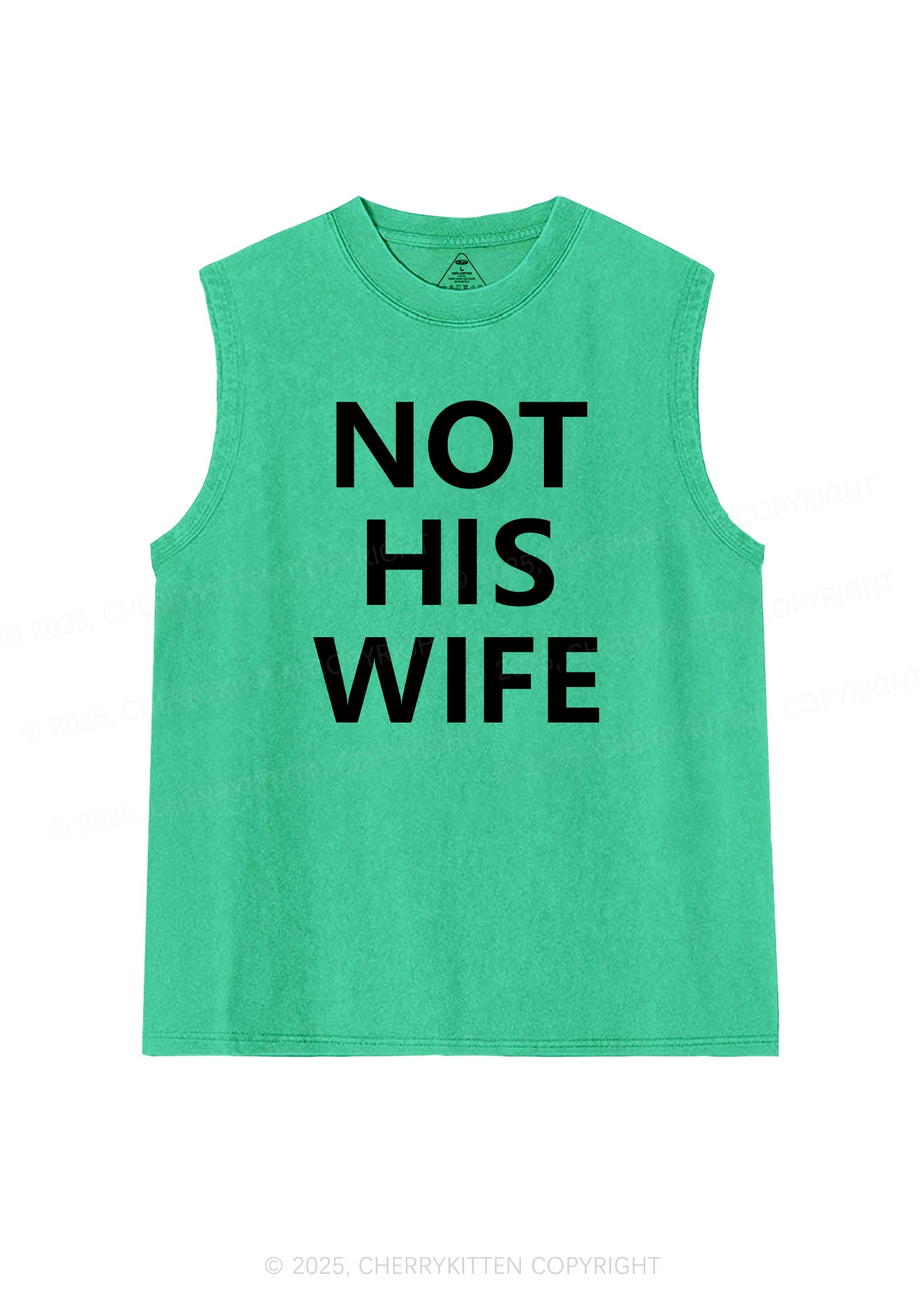 Not His Wife Y2K Washed Muscle Tank Cherrykitten