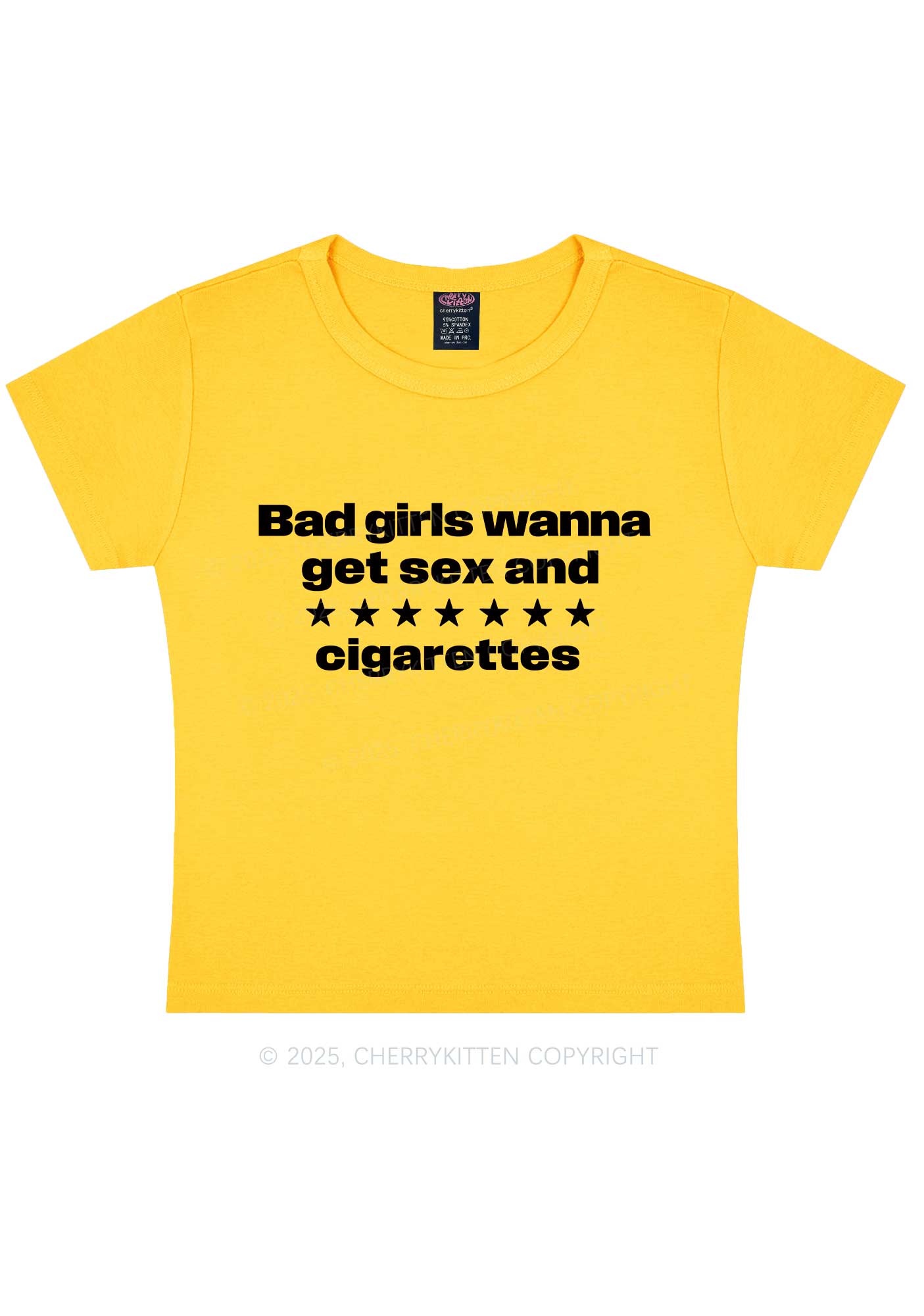 Wanna Sxx Cigarettes Y2K Baby Tee Cherrykitten