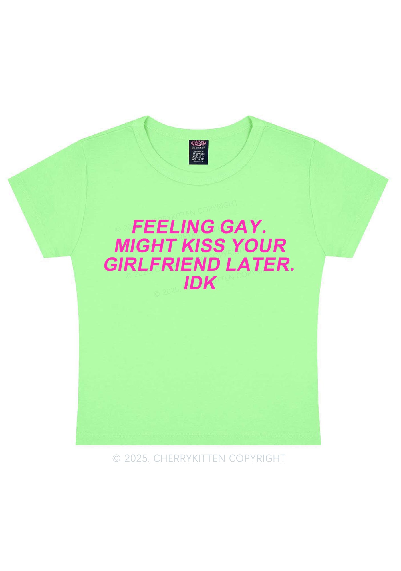 Kiss Your GF Later Pride Y2K Baby Tee Cherrykitten