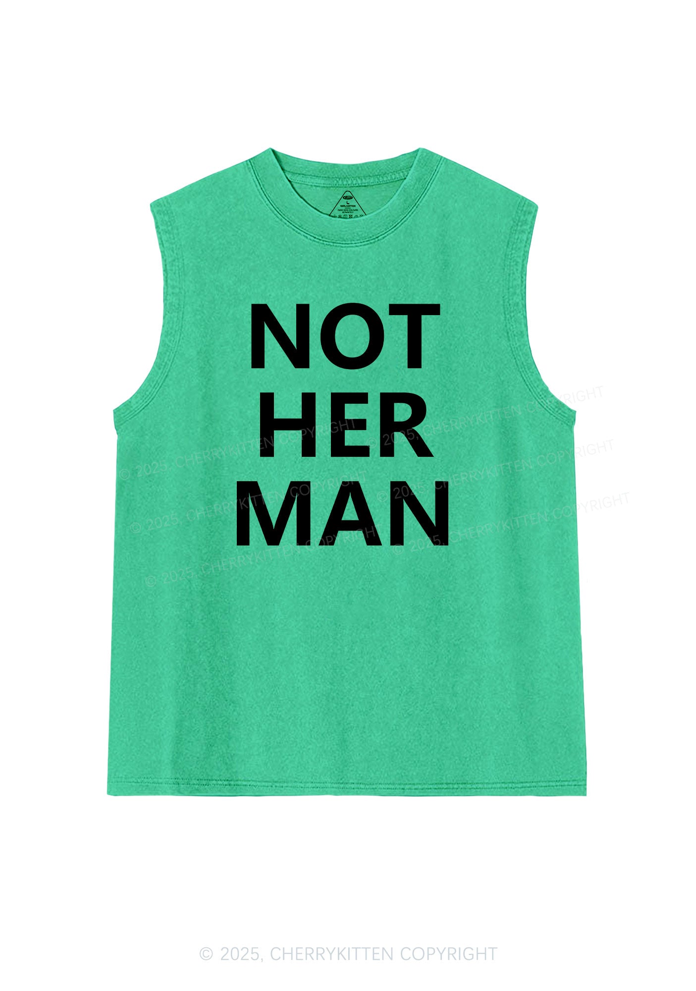 Not Her Man Y2K Washed Muscle Tank Cherrykitten