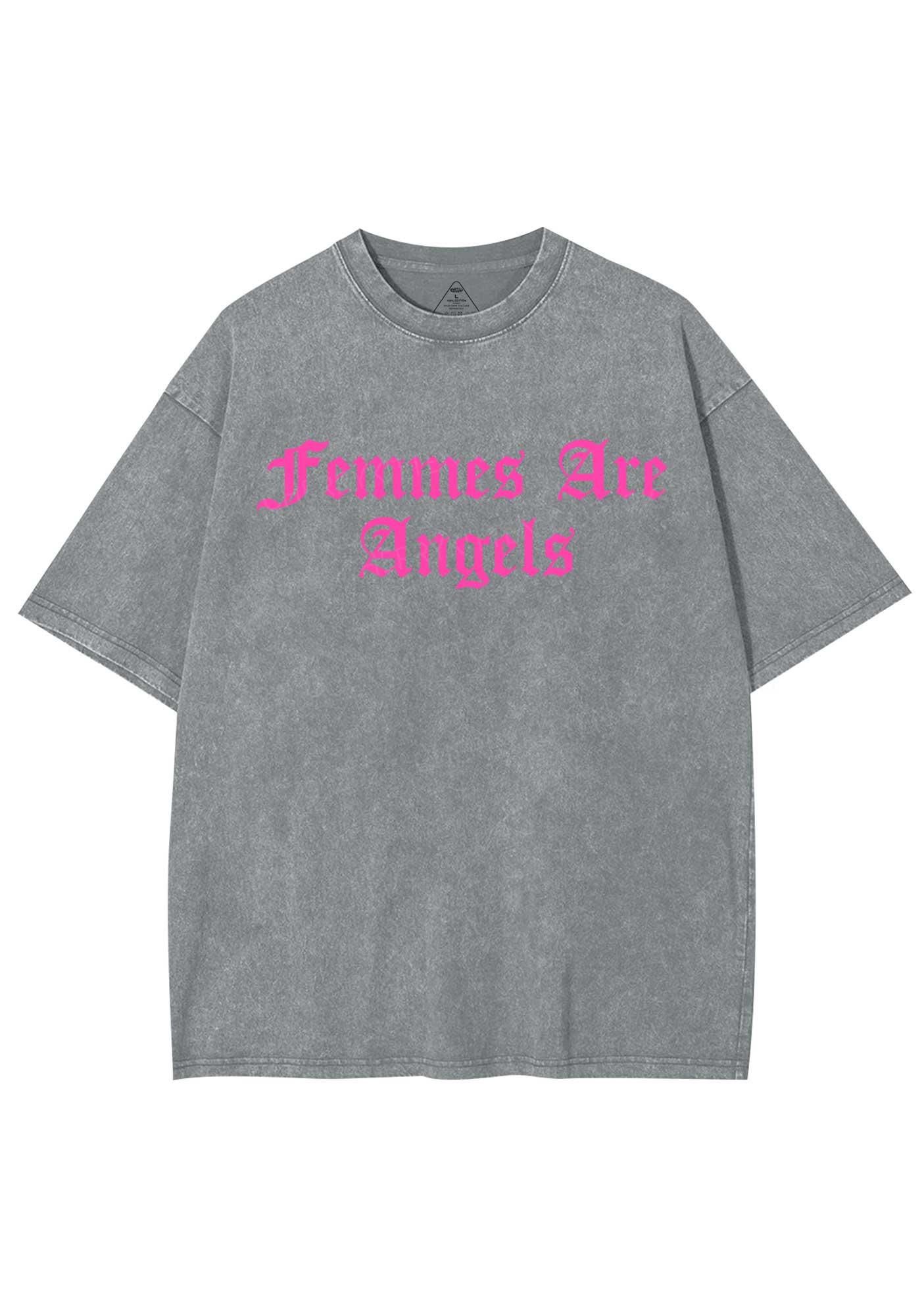 Femmes Are Angels Y2K Shirts Washed Tee Cherrykitten