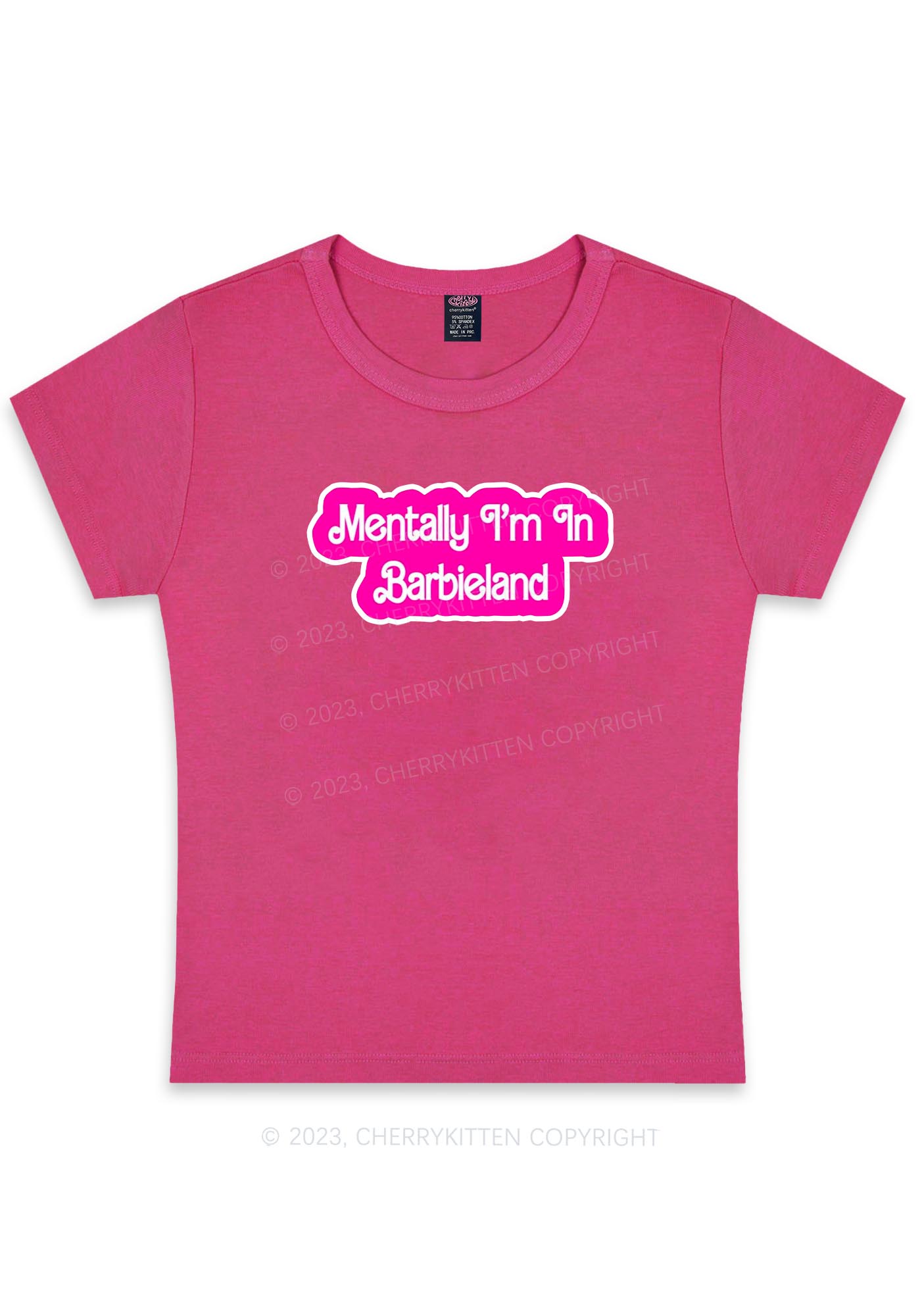 Curvy Mentally I'm In Y2K Baby Tee Cherrykitten