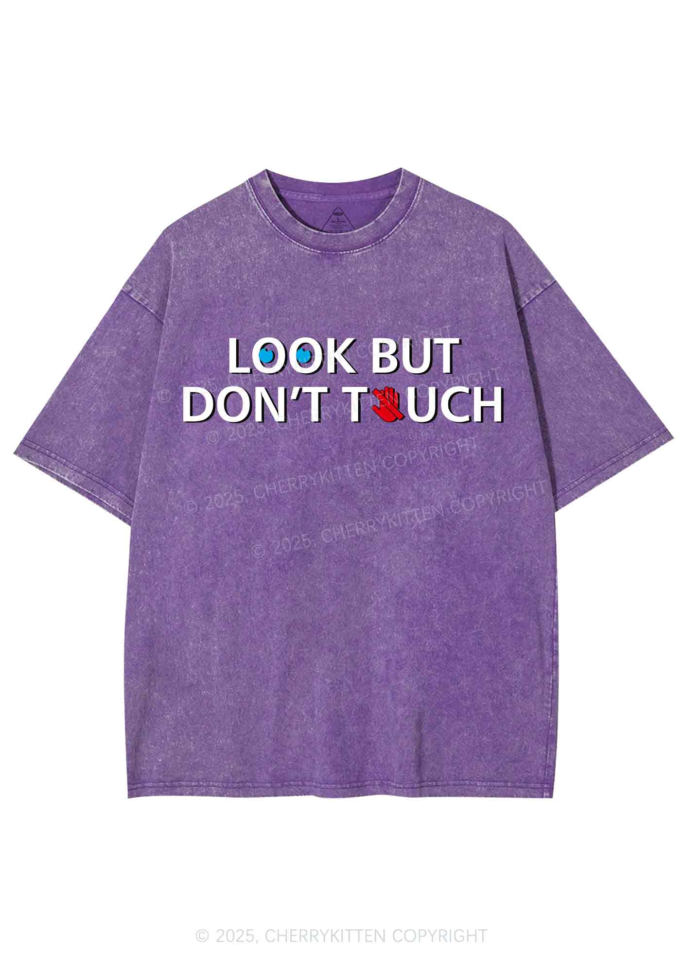 Look Dont Touch Y2K Shirts Washed Tee Cherrykitten