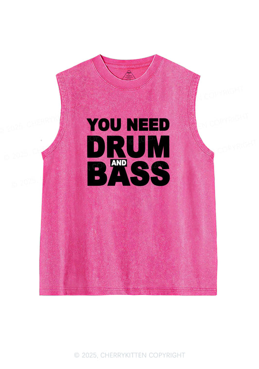 Need Drum And Bass Y2K Washed Muscle Tank Cherrykitten