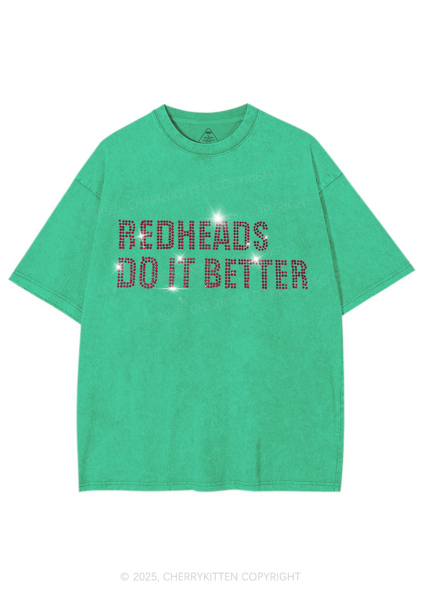 Rhinestone Redheads Do It Better Y2K Shirts Washed Tee Cherrykitten