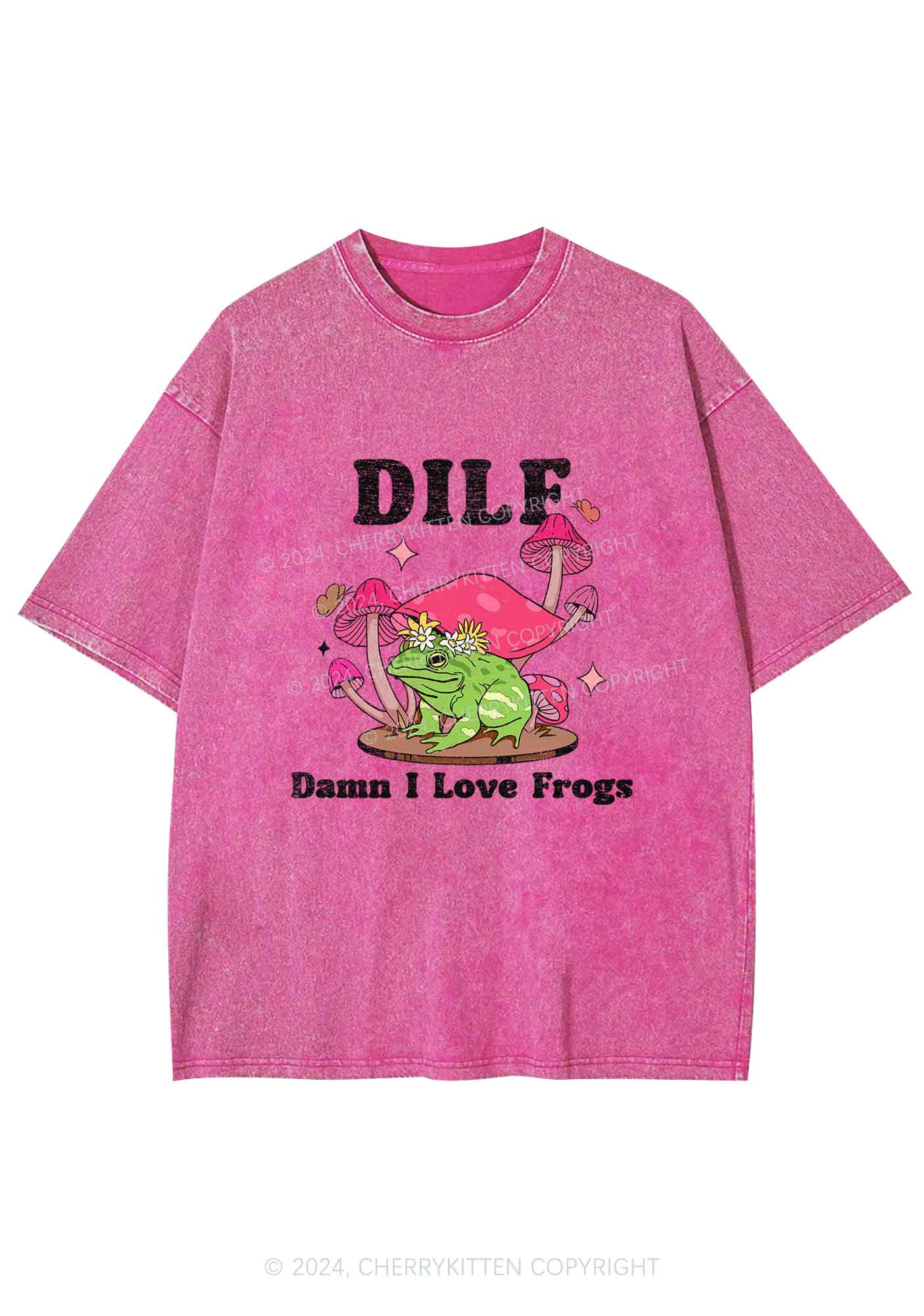 I Love Frogs Y2K Washed Tee Cherrykitten