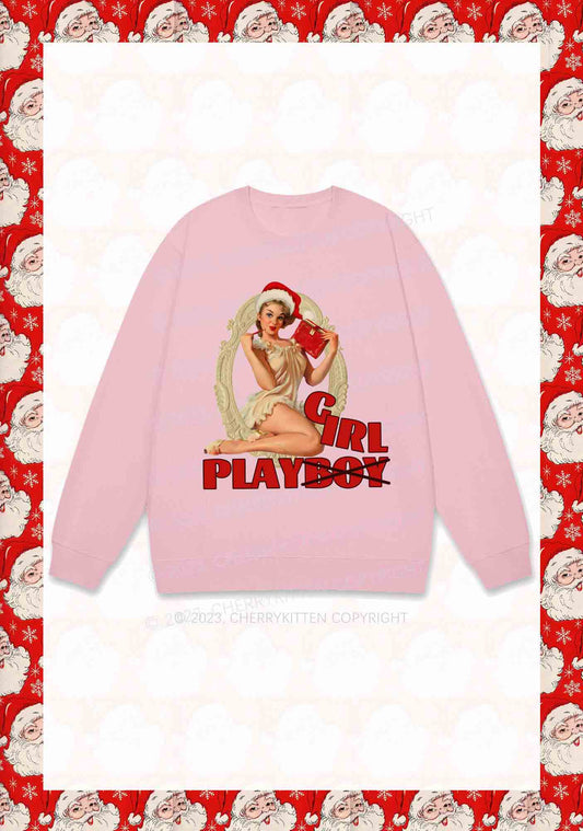 Girl Play Not Boy Christmas Y2K Sweatshirt Cherrykitten