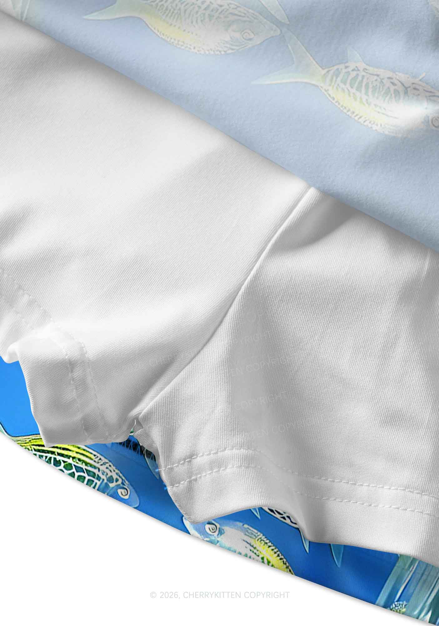 Undersea Fish Y2K Print Mini Skirt Cherrykitten