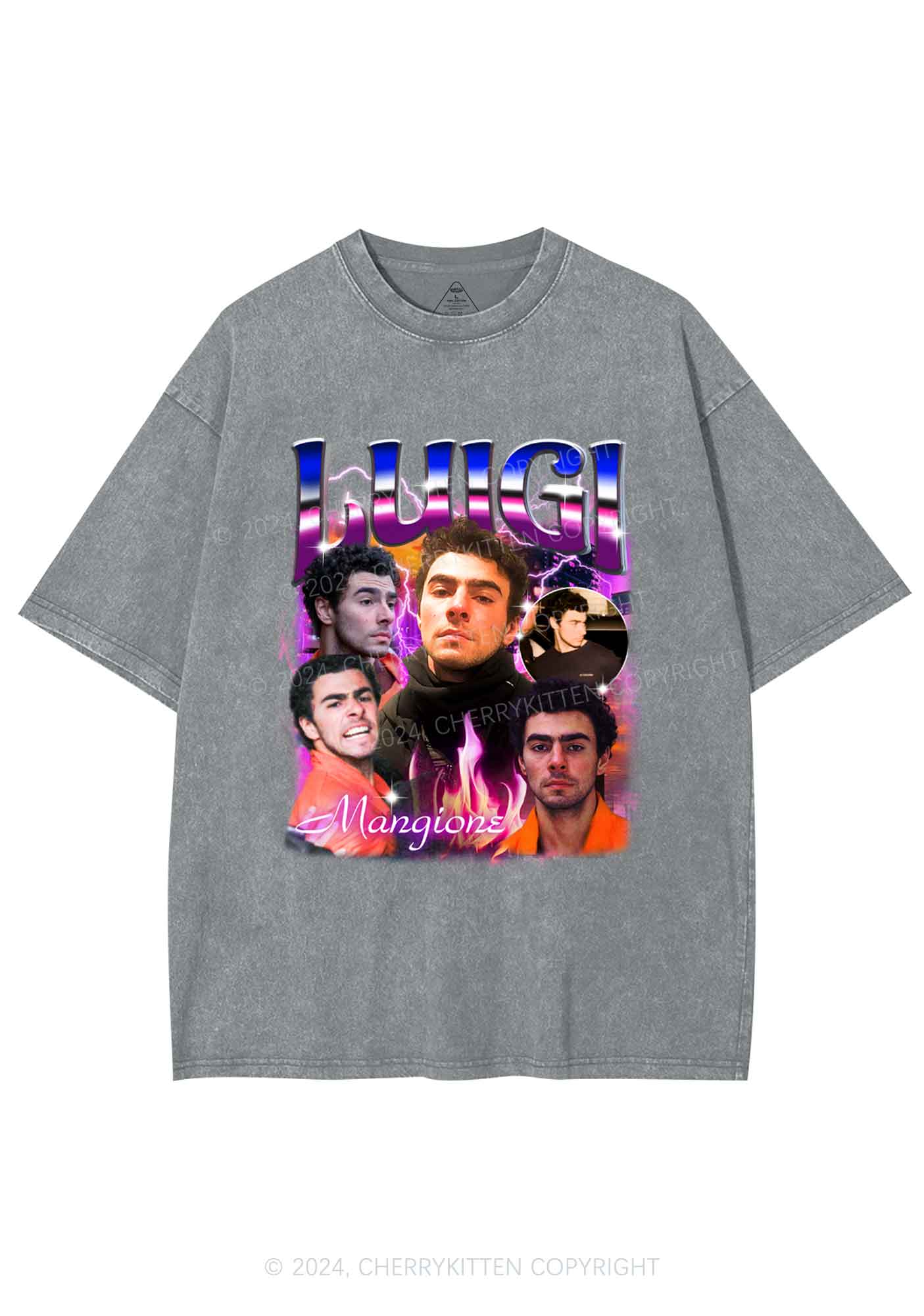 Purple Lightning Luigi Y2K Washed Tee Cherrykitten