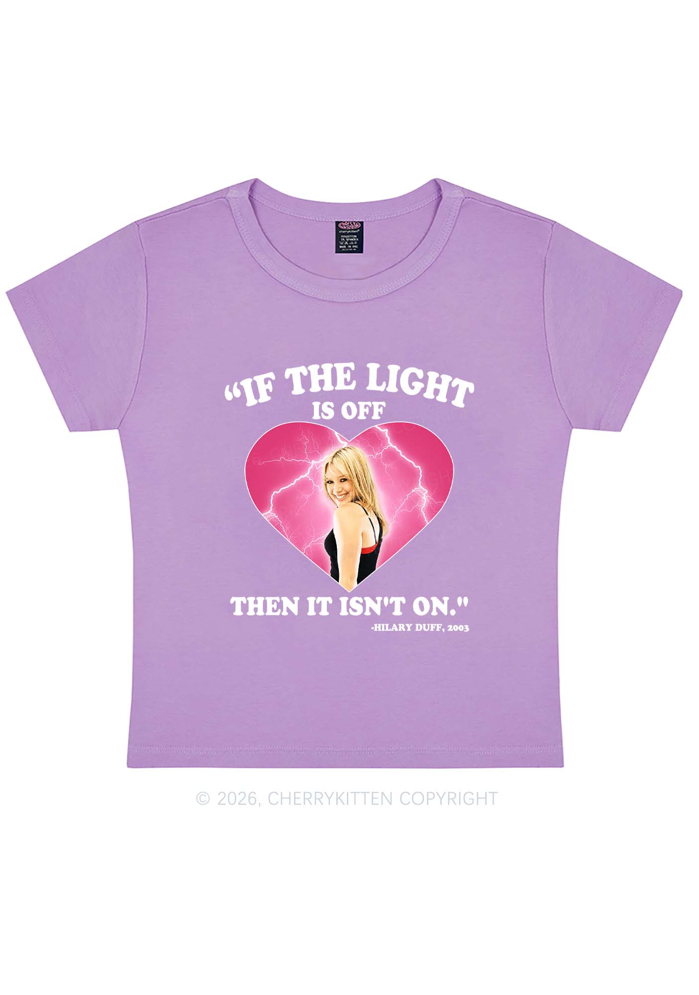 If The Light Is Off Y2K Baby Tee Cherrykitten