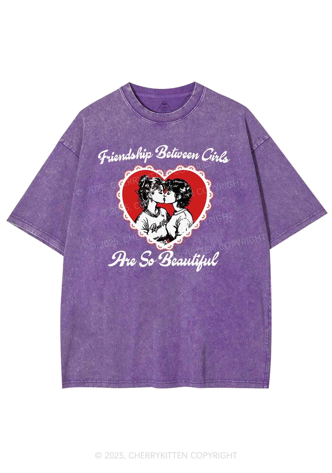 Friendship Between Girls Pride Y2K Shirts Washed Tee Cherrykitten