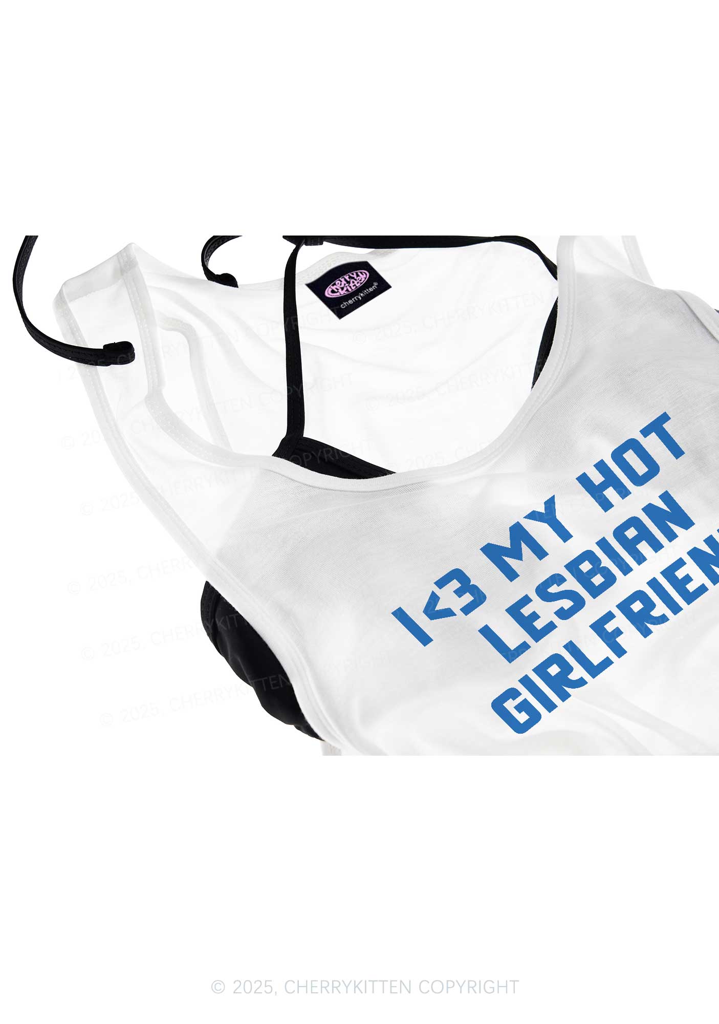 My Hot Lesbian GF Pride Y2K Sheer Boyfriend Tank Cherrykitten