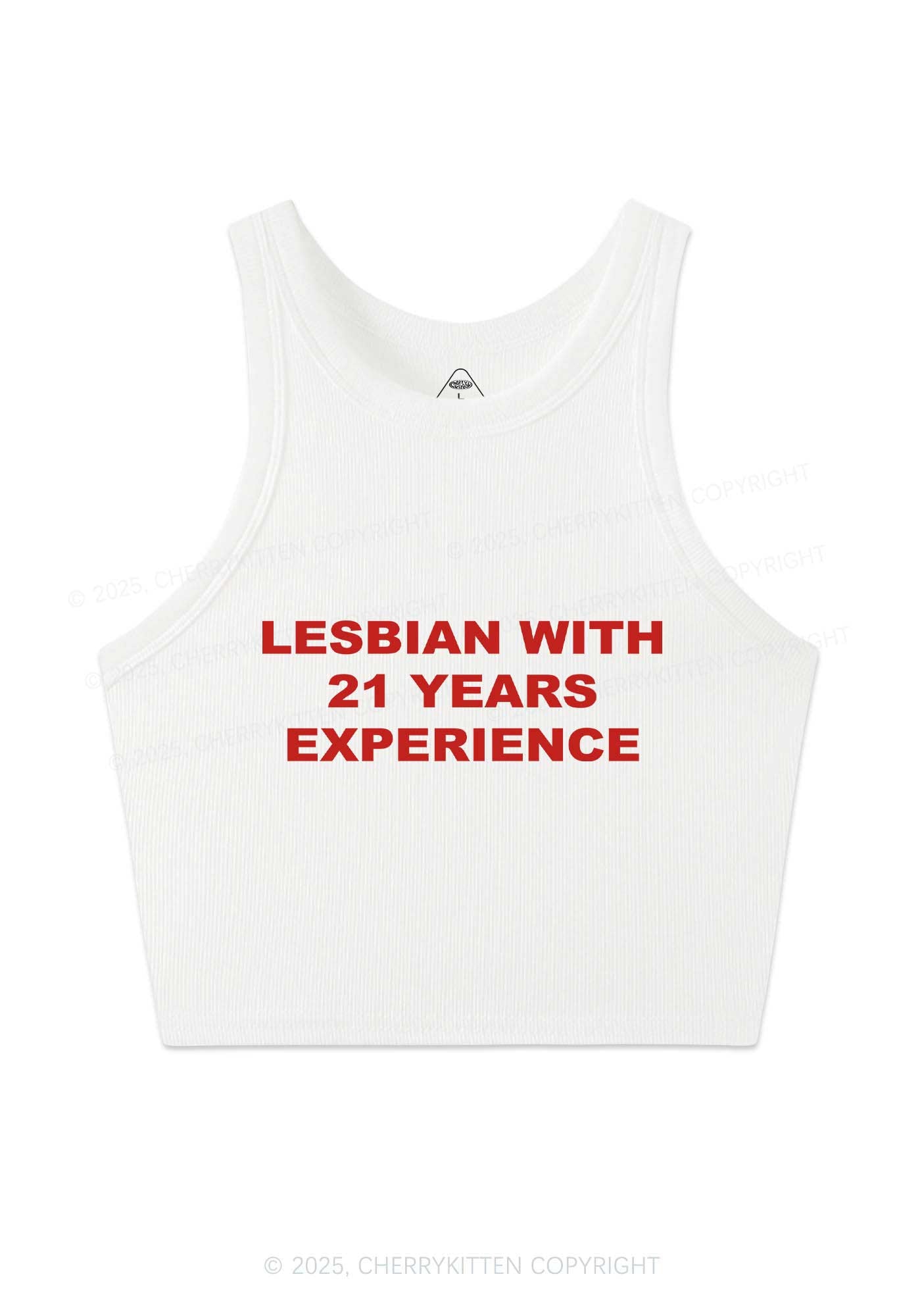 Custom Lesbian Experience Pride Y2K Crop Tank Top Cherrykitten
