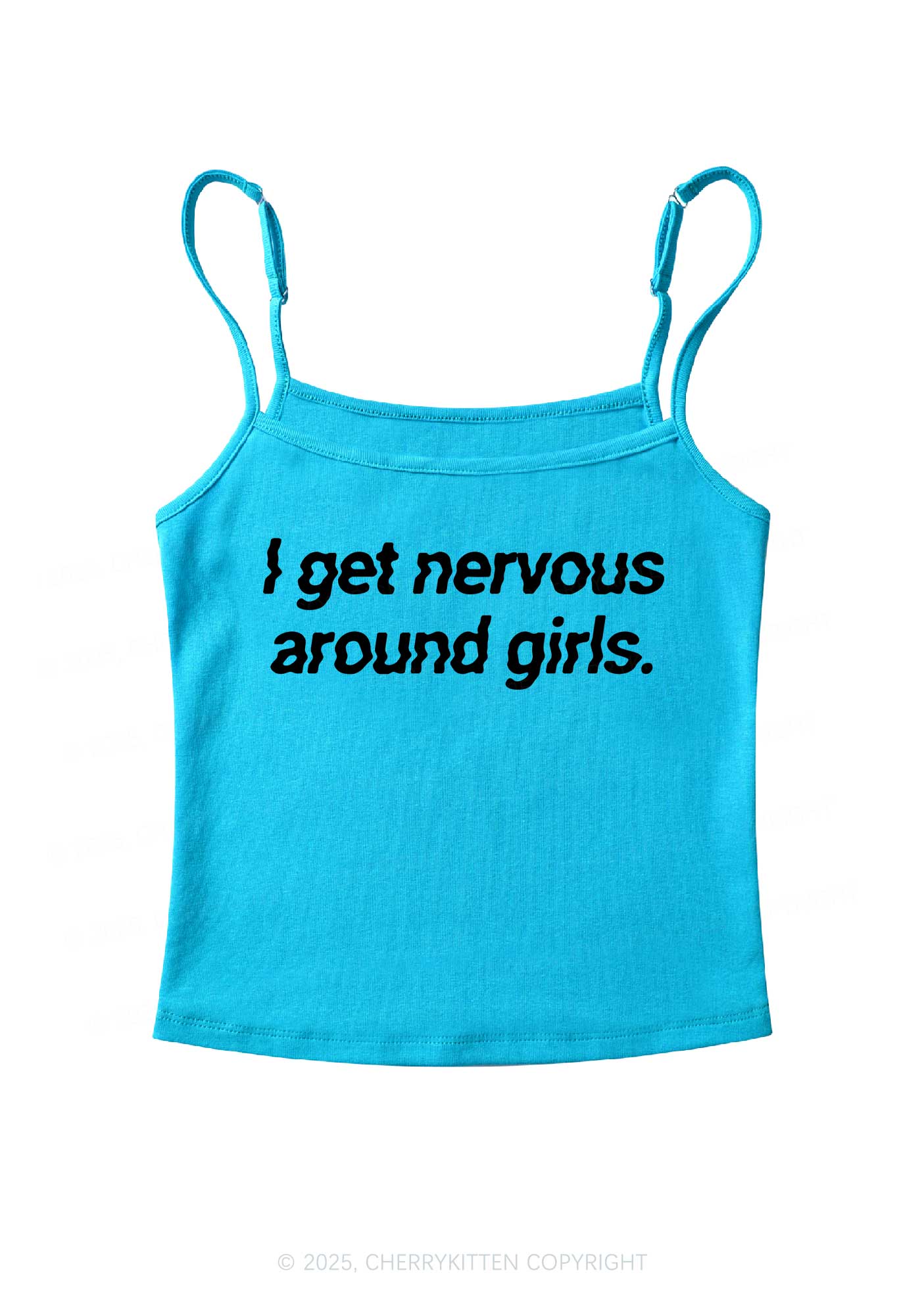 Get Nervous Around Girls Y2K Spaghetti Strap Cami Cherrykitten