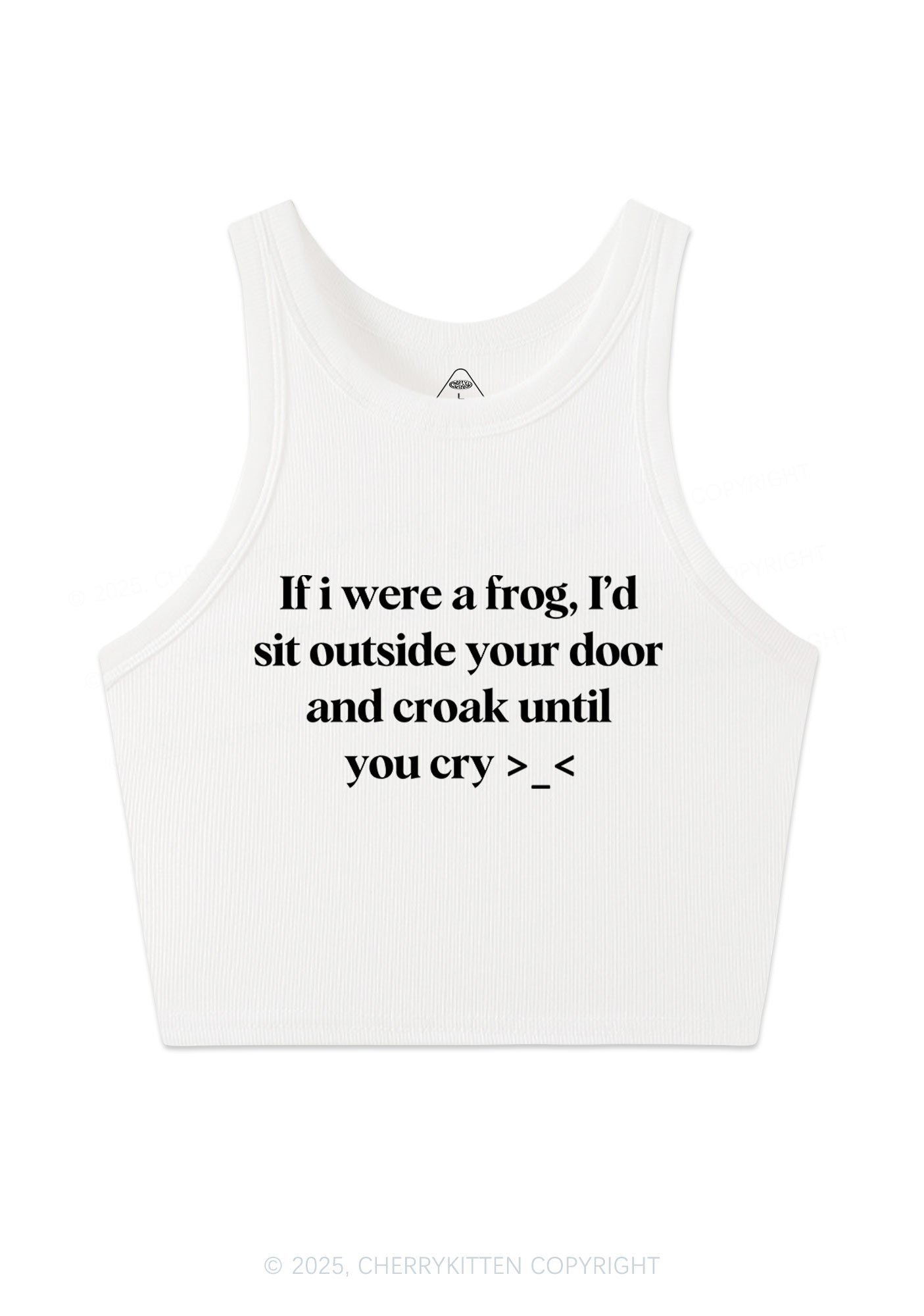 Frog Croak Y2K Crop Tank Top Cherrykitten