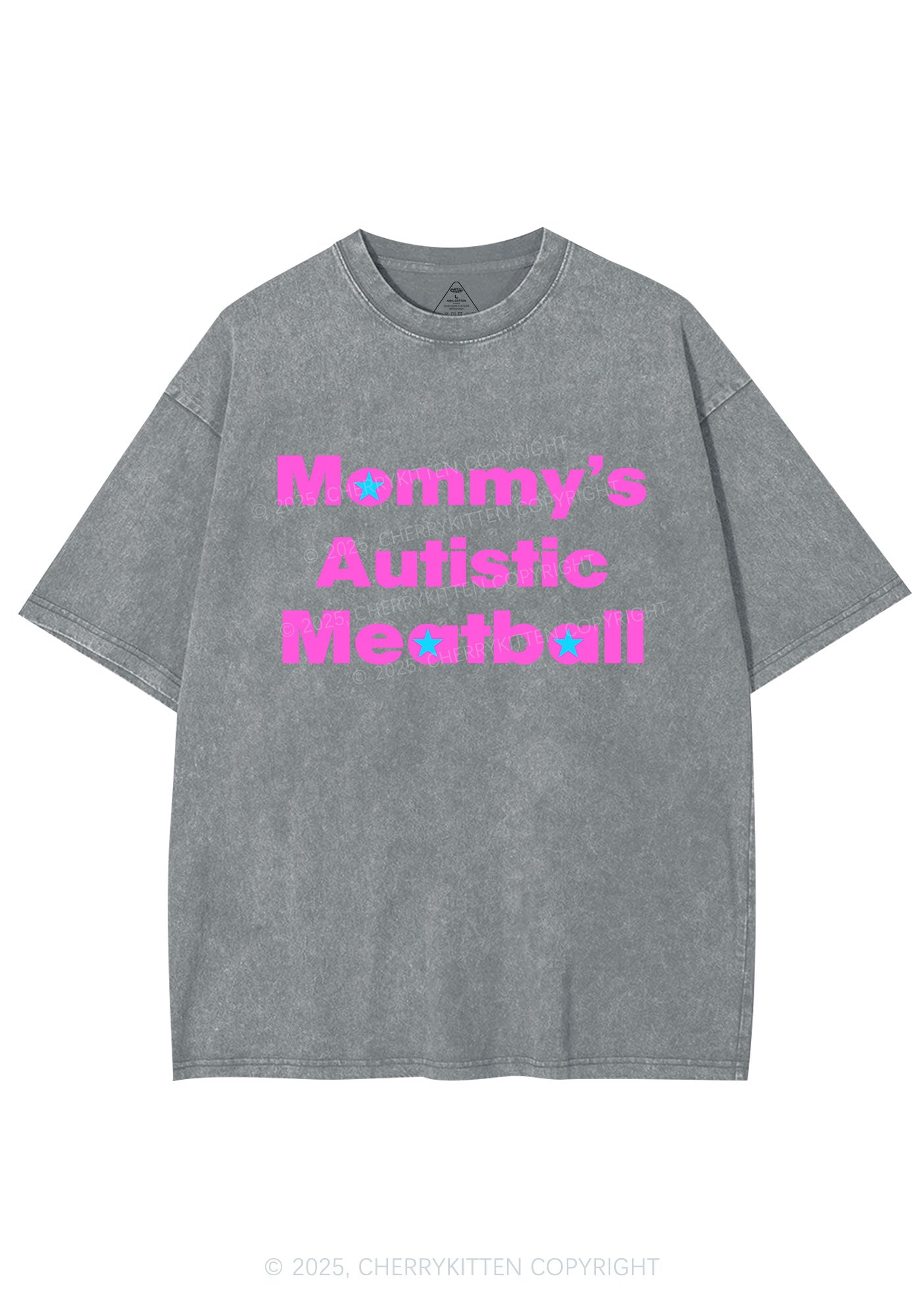 Mommys Autistic Meatball Y2K Shirts Washed Tee Cherrykitten